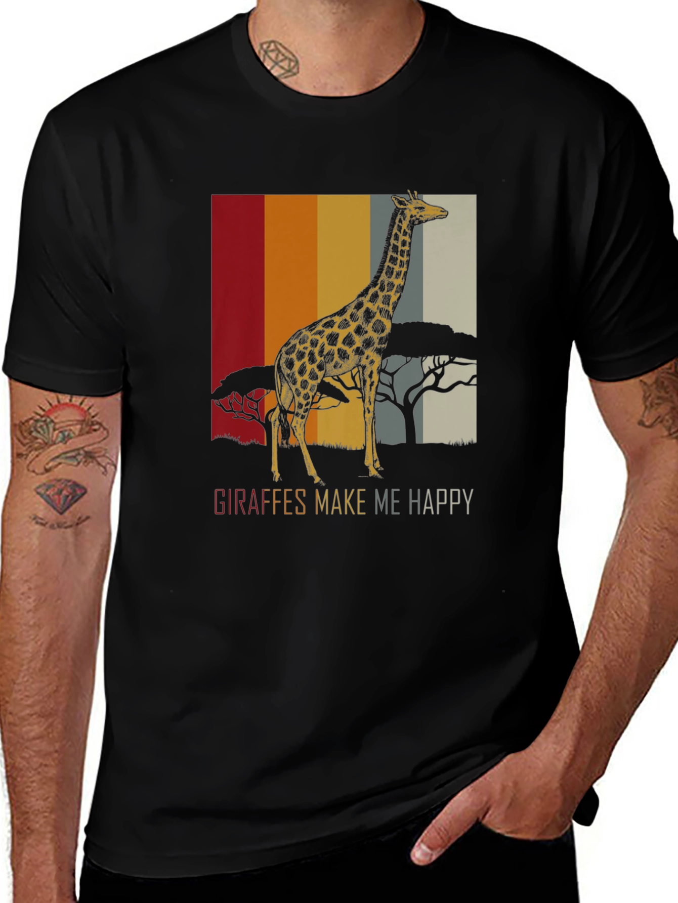 Giraffe Graphic Tee - Safari Animal Lover T-Shirt