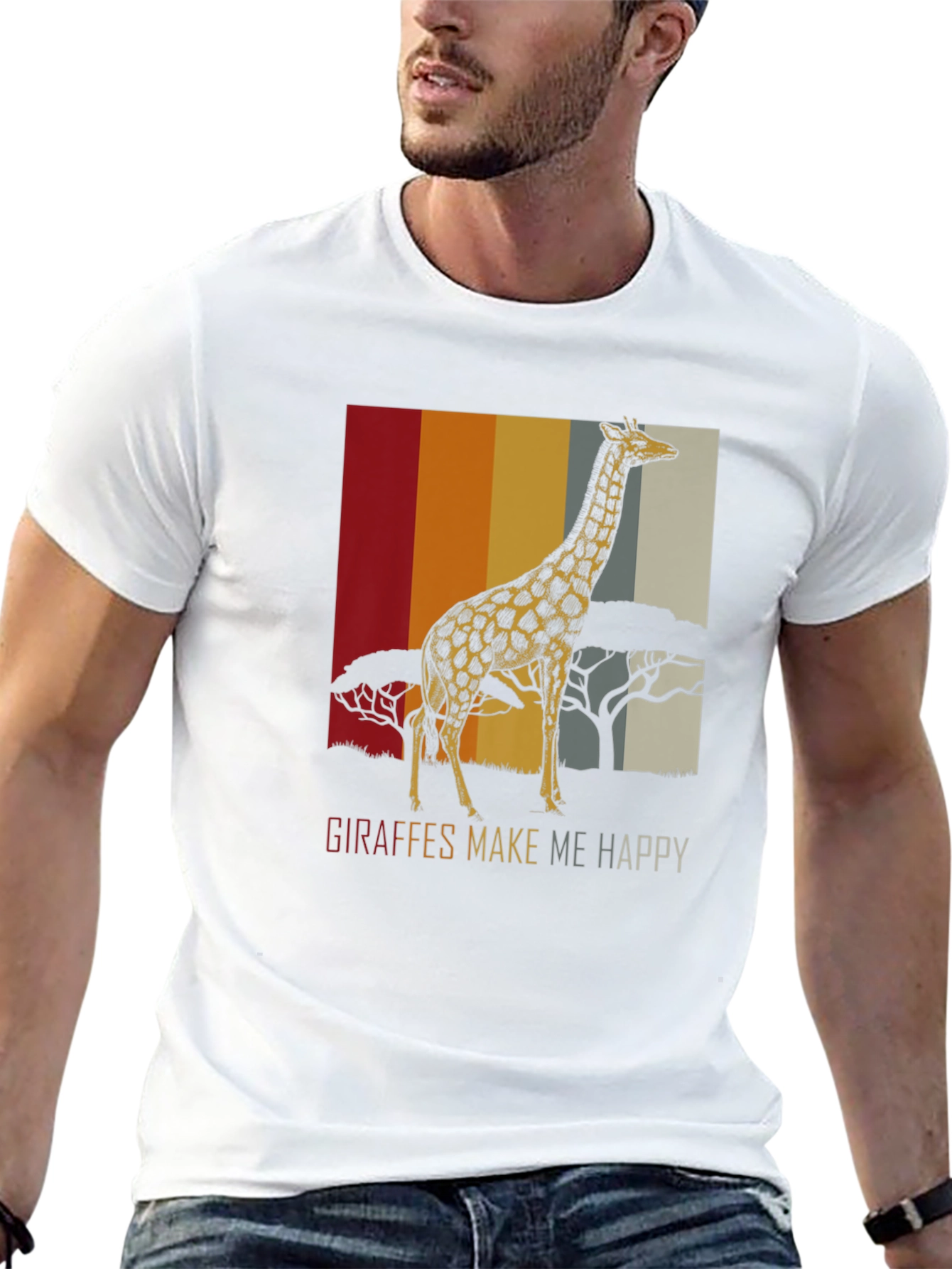 Giraffe Graphic Tee - Safari Animal Lover T-Shirt
