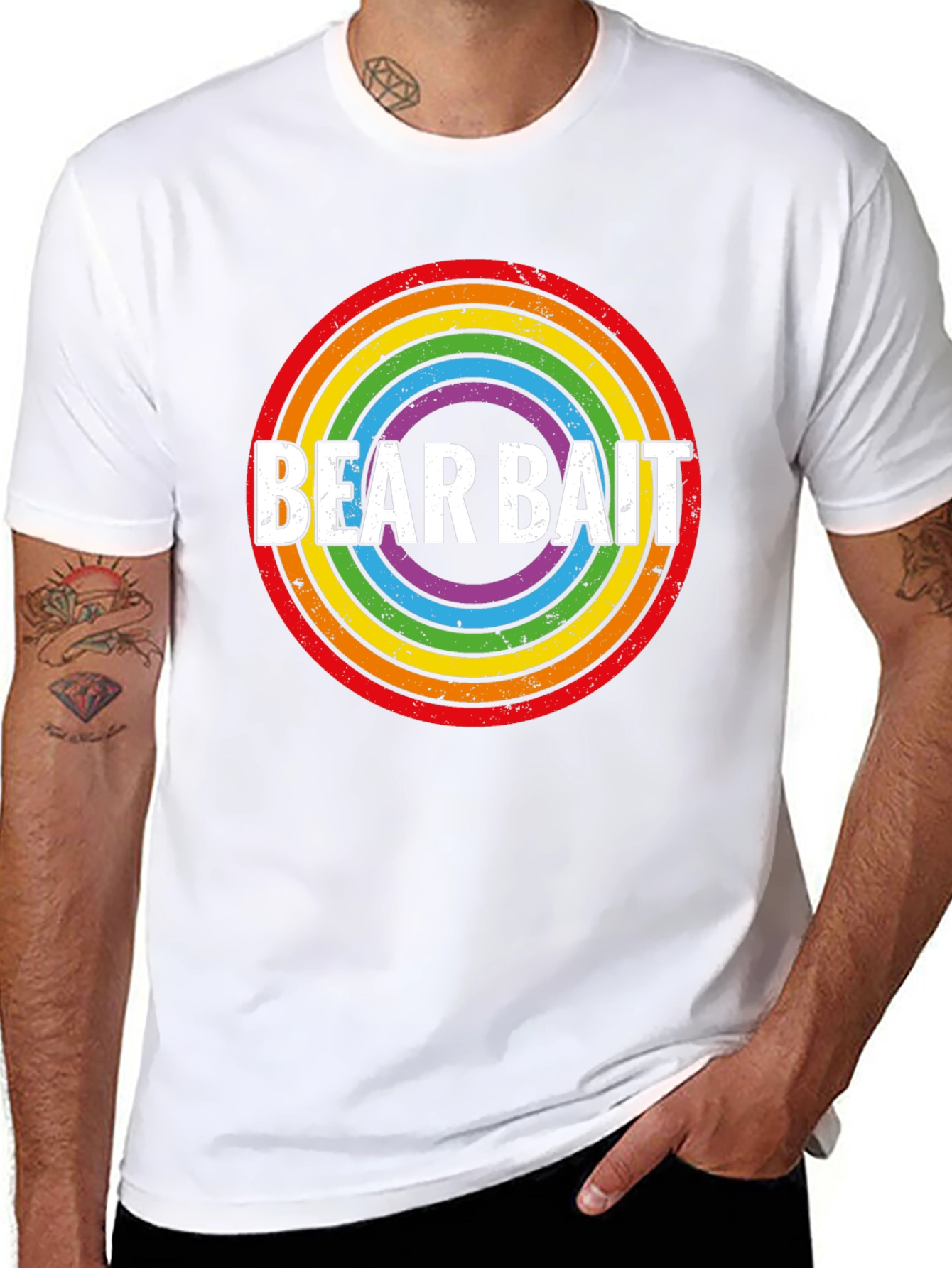 Bear Bait Rainbow Circle Graphic T-Shirt