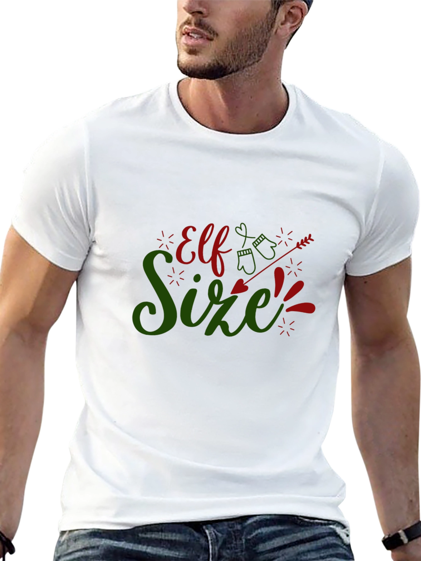 Elf Size Christmas T-Shirt - Holiday Fun!