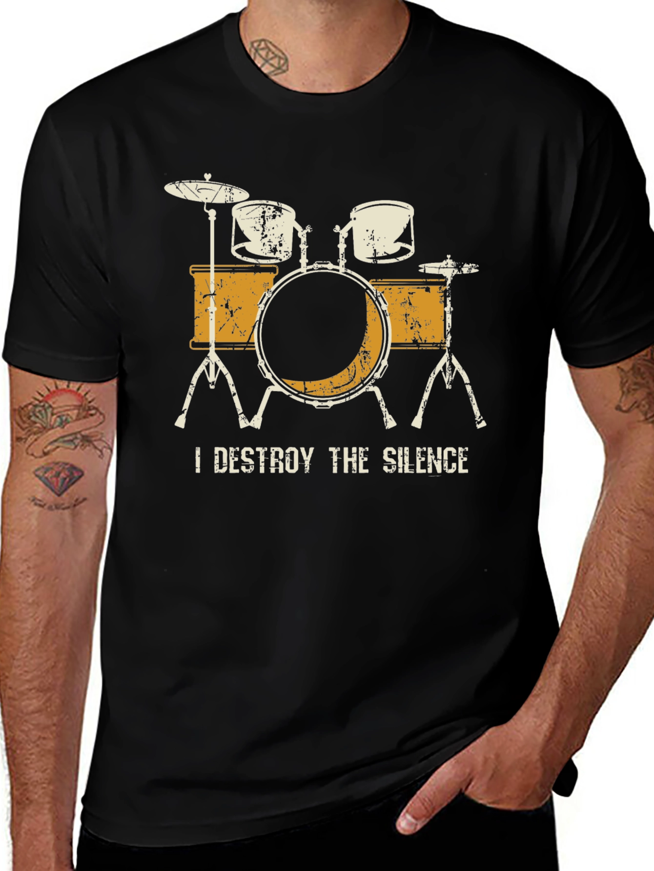 I Destroy The Silence Drum Set Graphic Tee