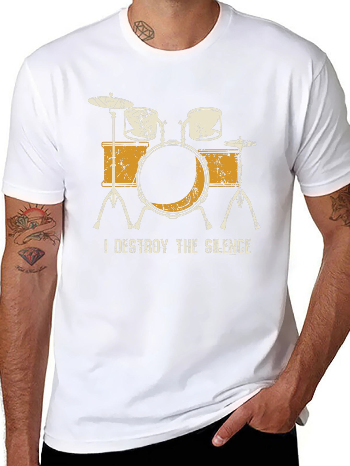 I Destroy The Silence Drum Set Graphic Tee