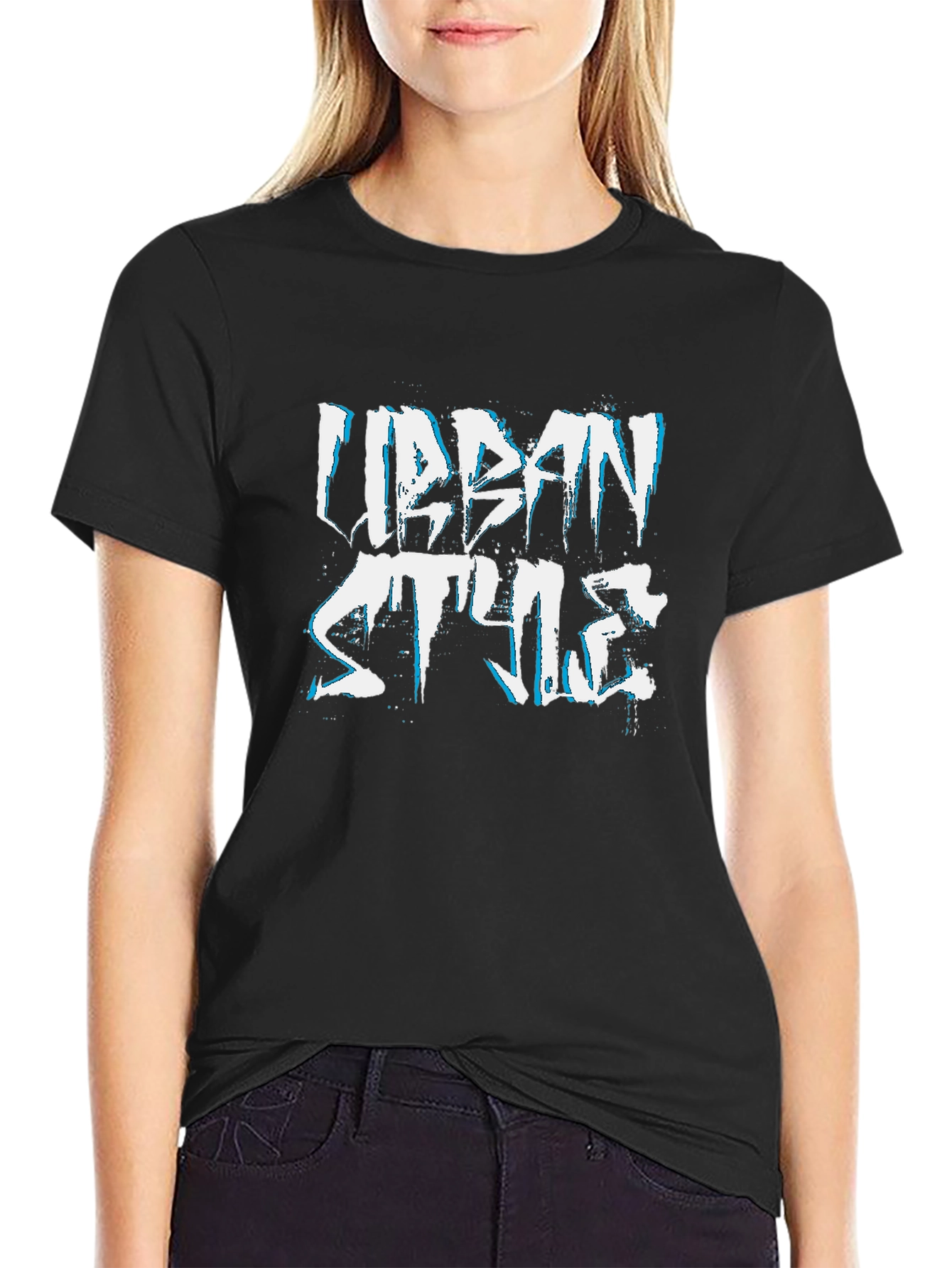 Urban Style Graphic Tee - Black