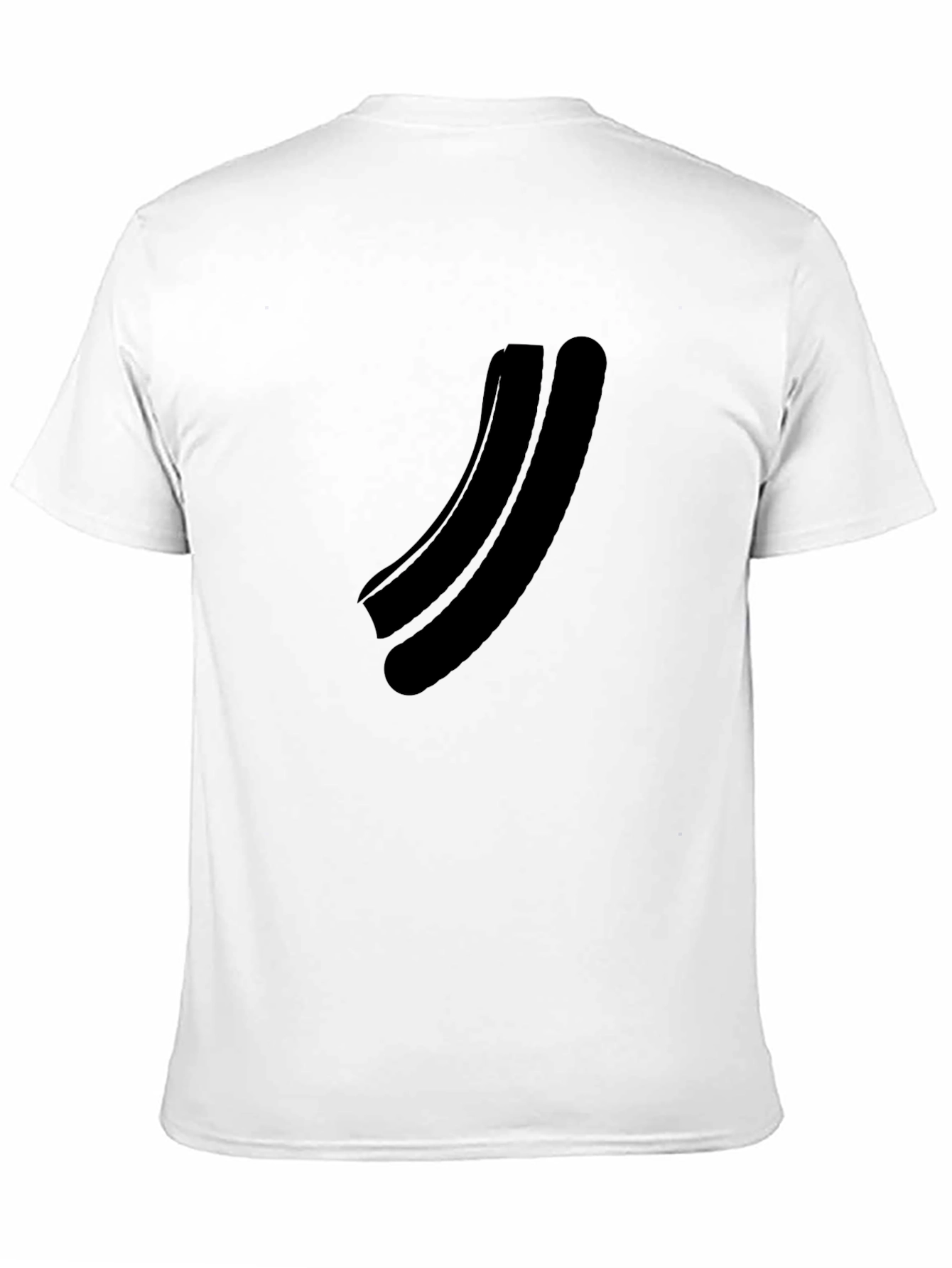 Minimalist Black Curved Graphic T-Shirt