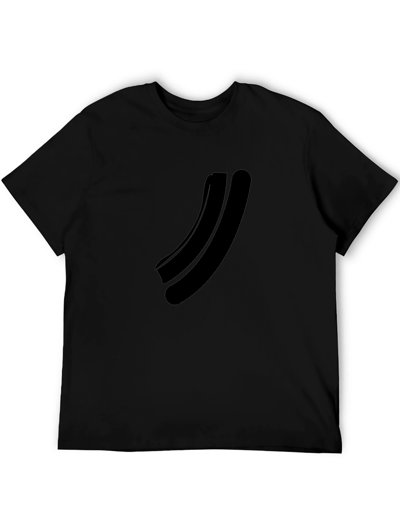 Minimalist Black Curved Graphic T-Shirt