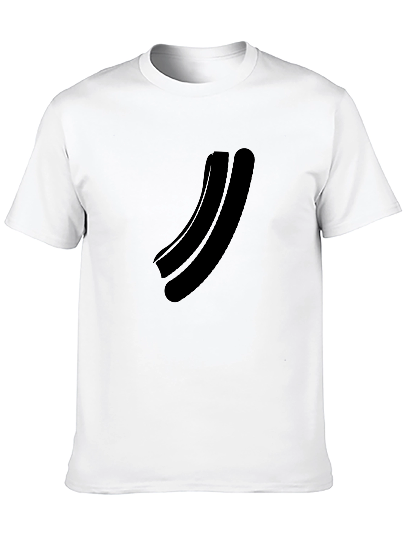 Minimalist Black Curved Graphic T-Shirt