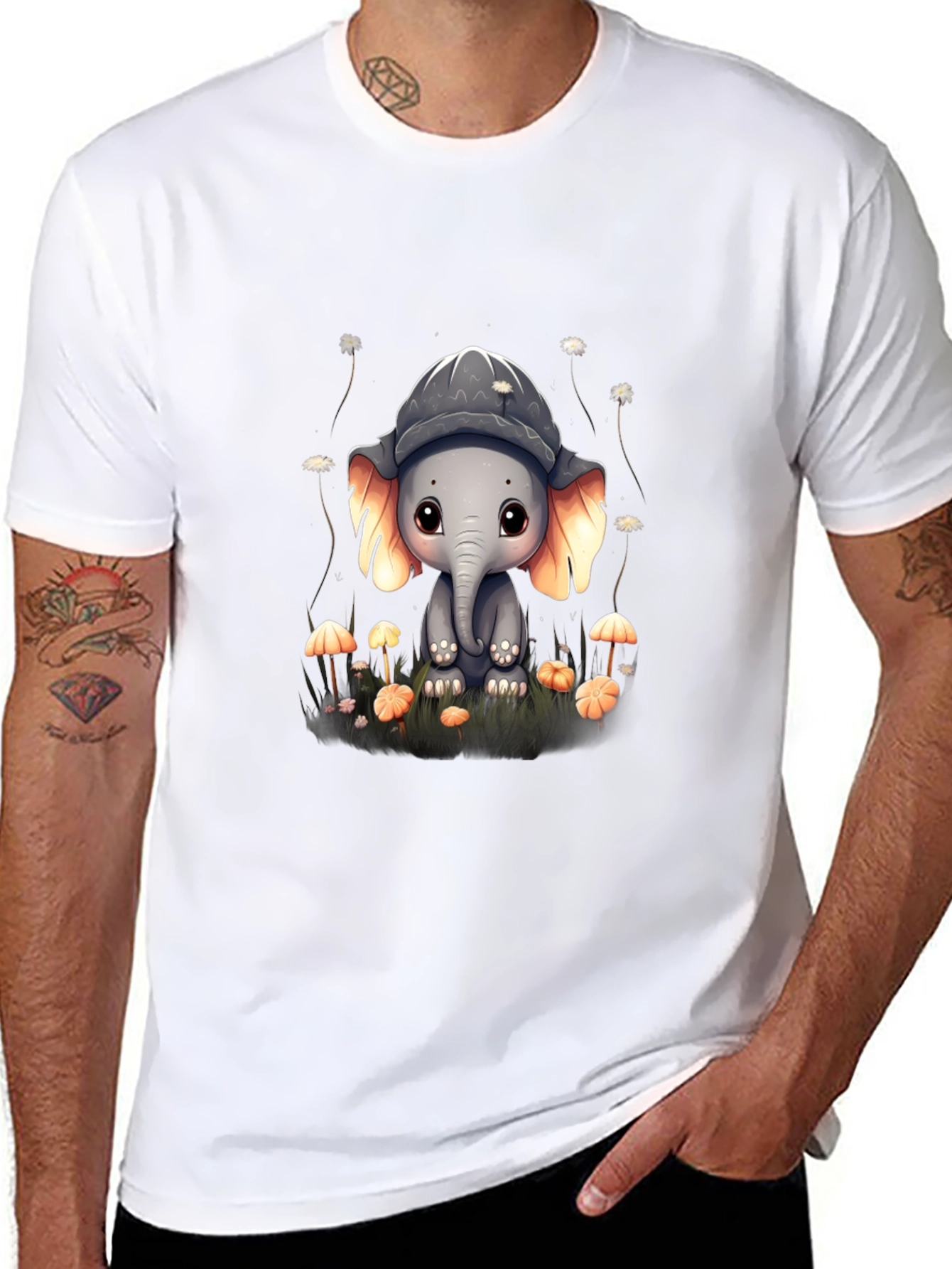 Elephant & Mushroom Graphic Tee