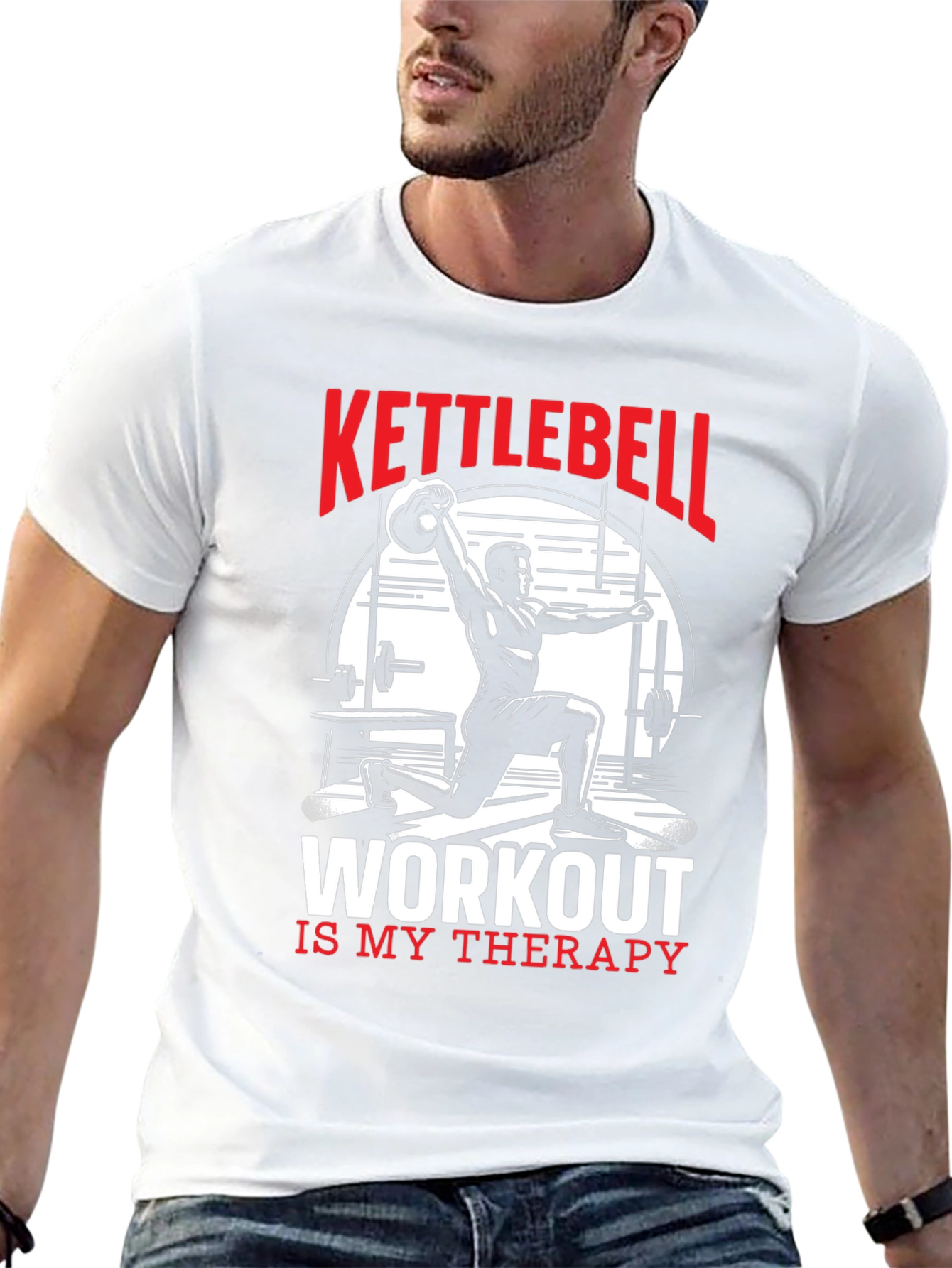 Kettlebell Workout Graphic Tee - Fitness Therapy Shirt