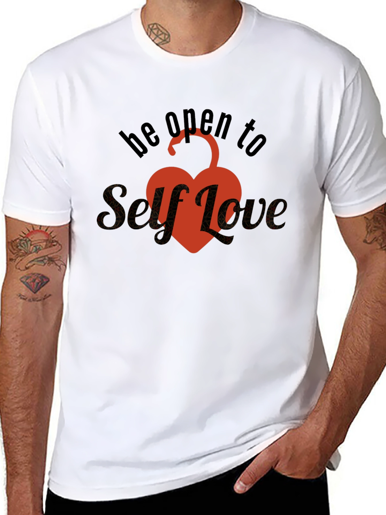 Self-Love Unlock Your Heart T-Shirt - Black