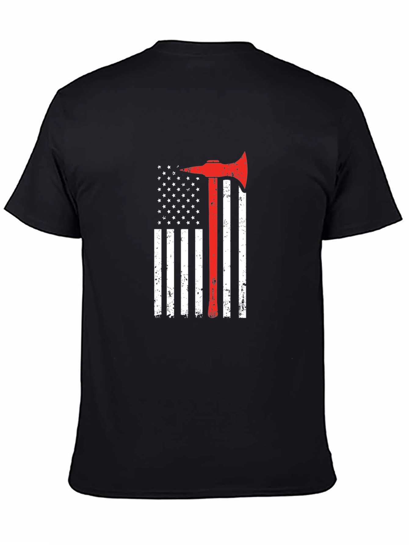 Firefighter Axe American Flag T-Shirt