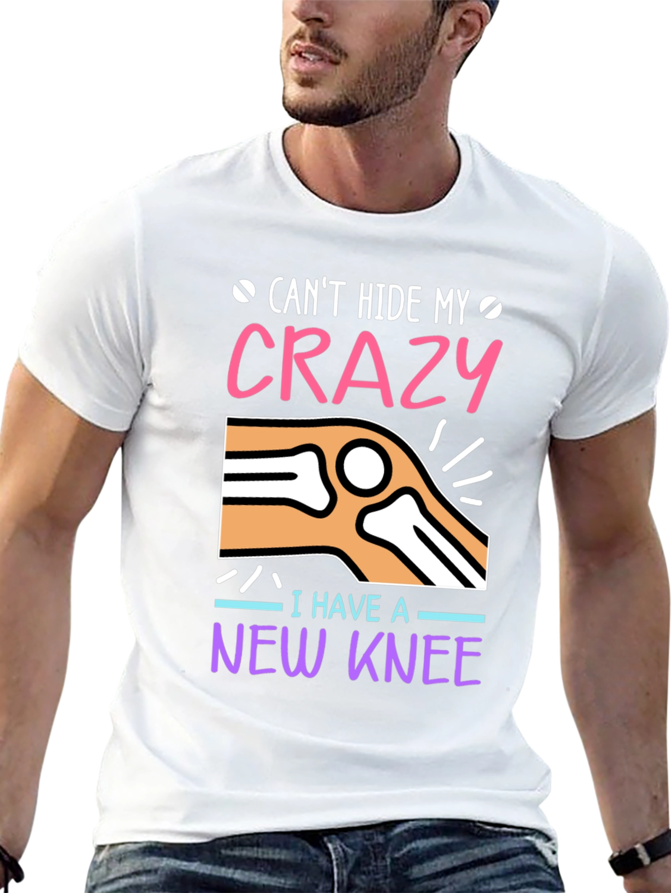 Crazy New Knee T-Shirt - Funny Recovery Tee