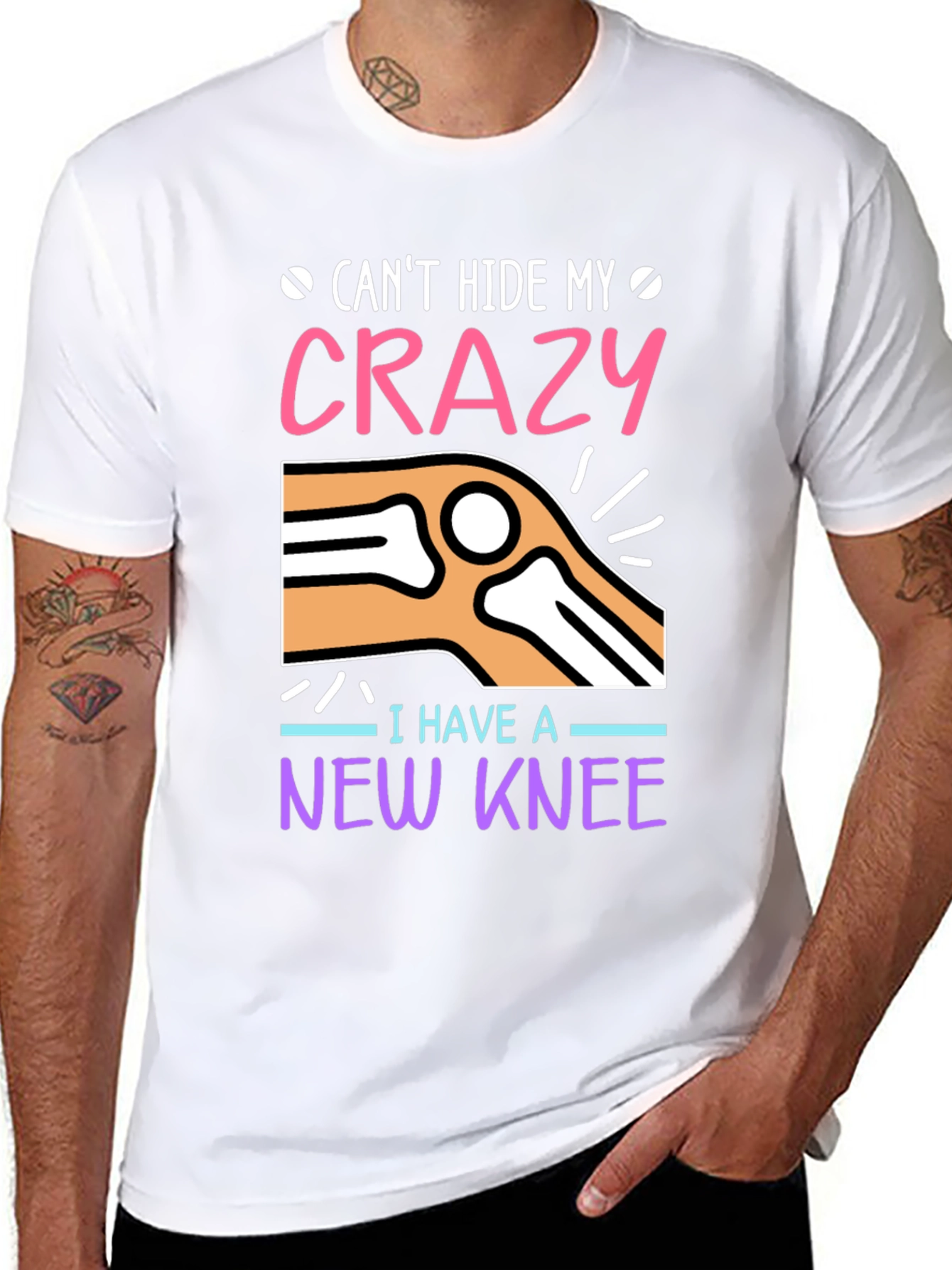 Crazy New Knee T-Shirt - Funny Recovery Tee