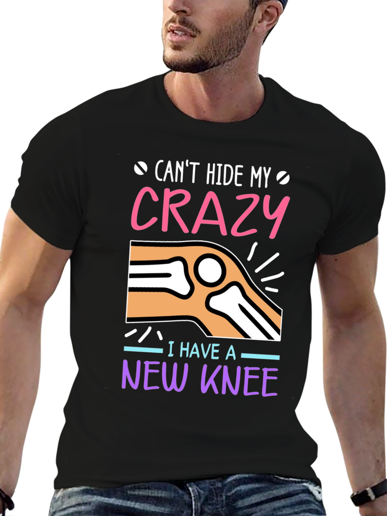 Crazy New Knee T-Shirt - Funny Recovery Tee