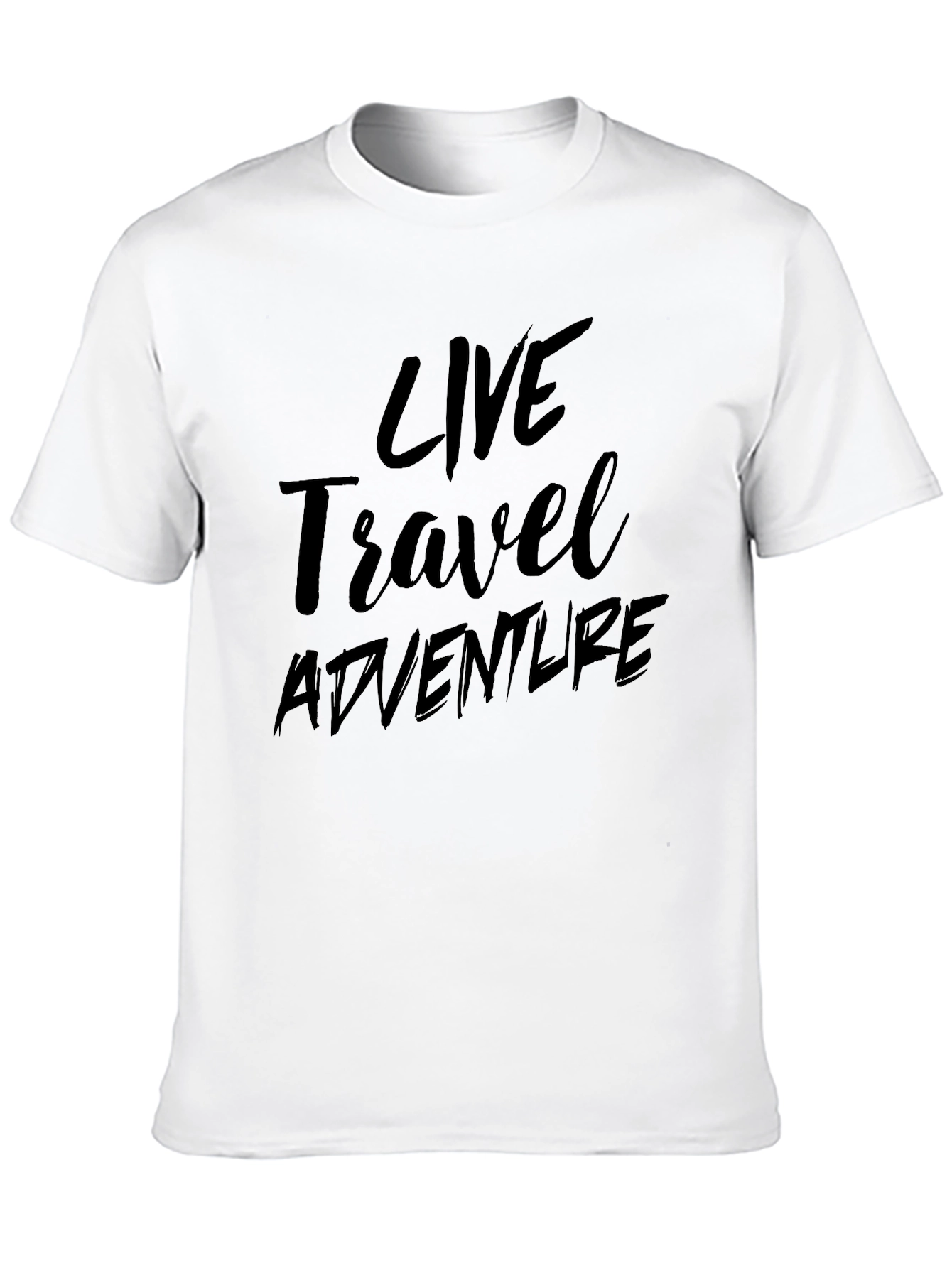 Live Travel Adventure Mens Black Graphic Tee