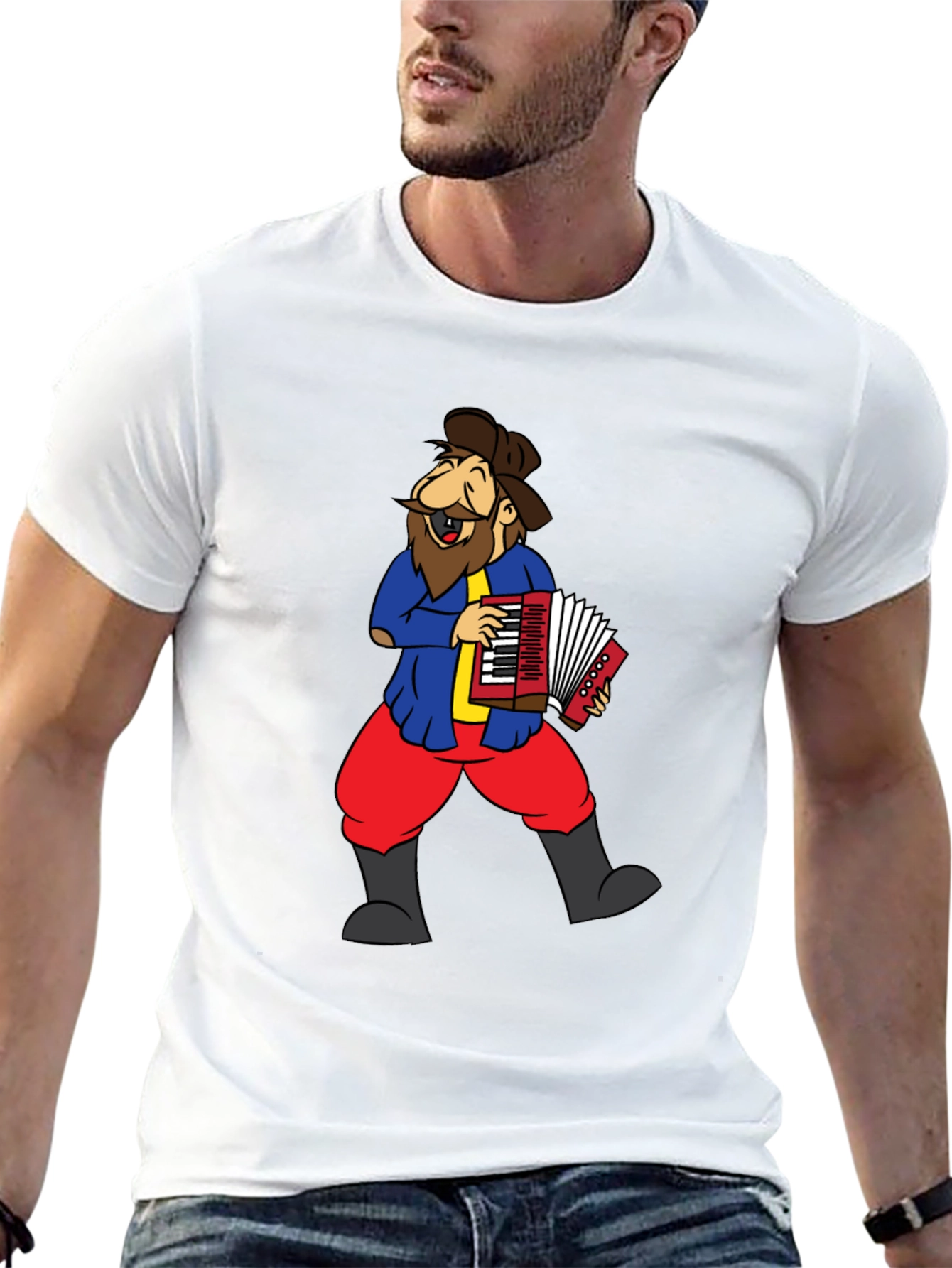 Accordion Player Graphic Tee - Black