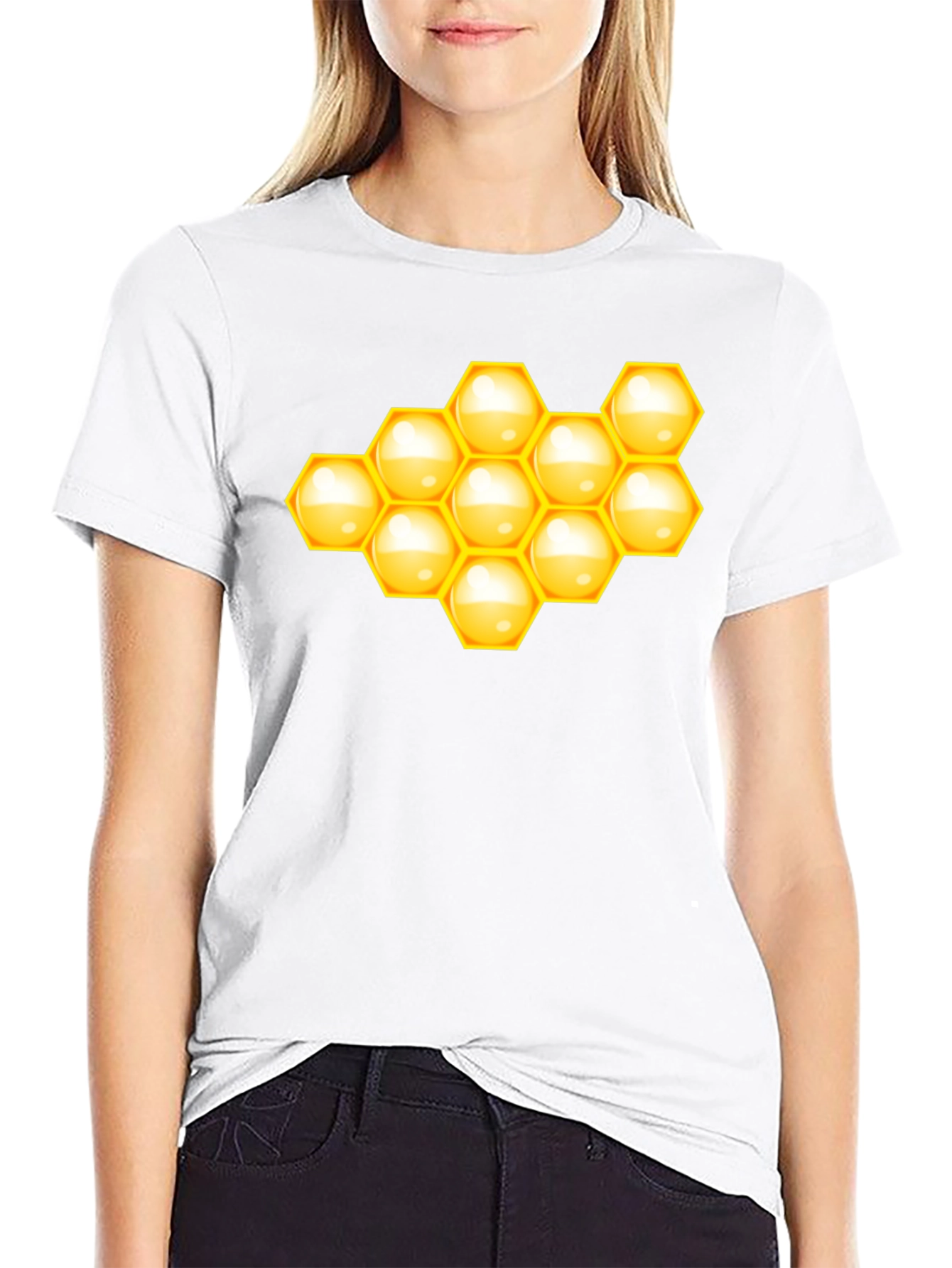 Honeycomb Graphic Tee - Stylish Black T-Shirt