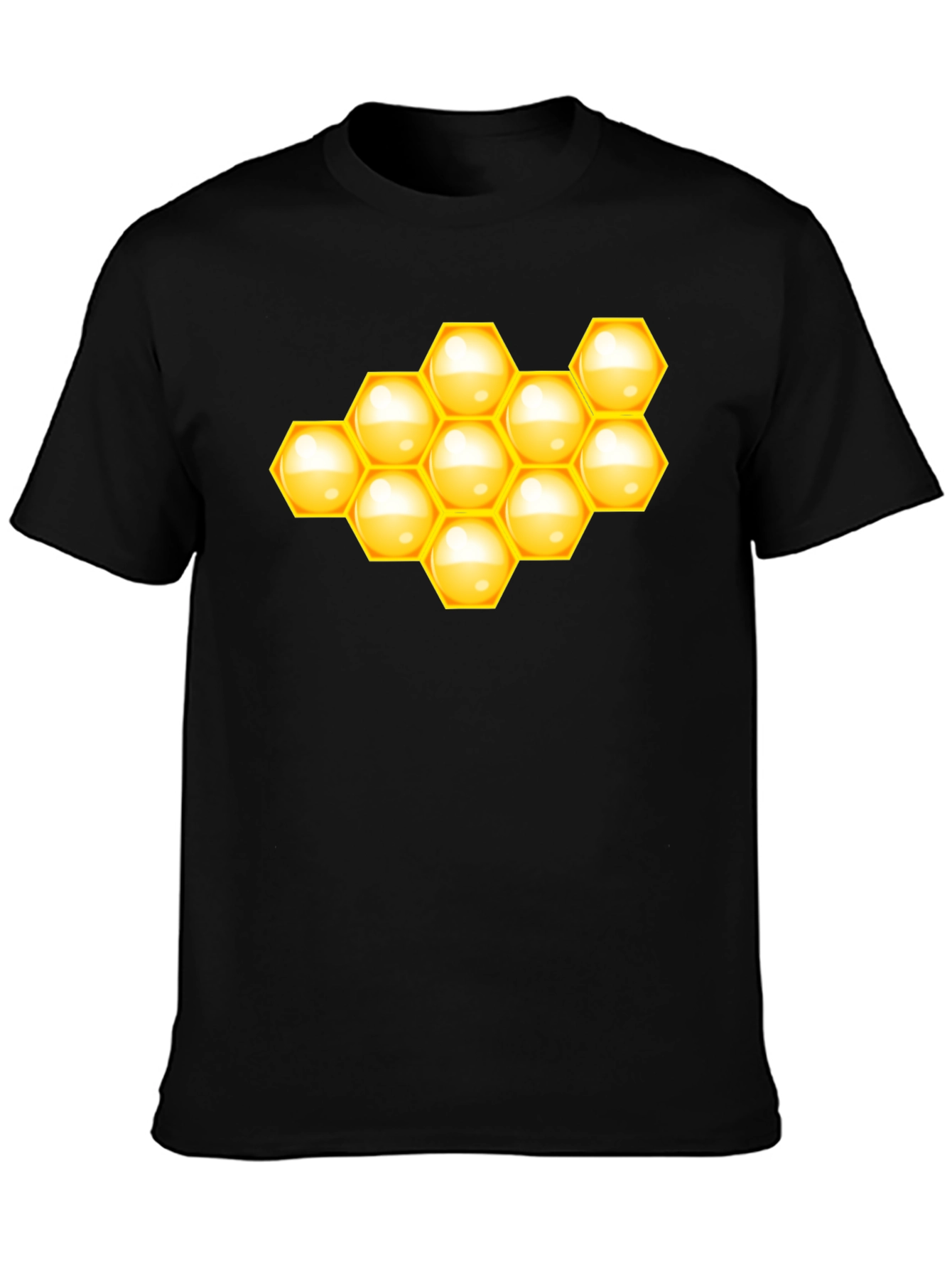 Honeycomb Graphic Tee - Stylish Black T-Shirt
