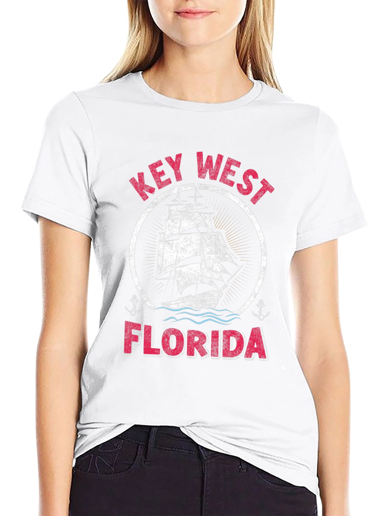 Key West Florida Sailboat Graphic T-Shirt