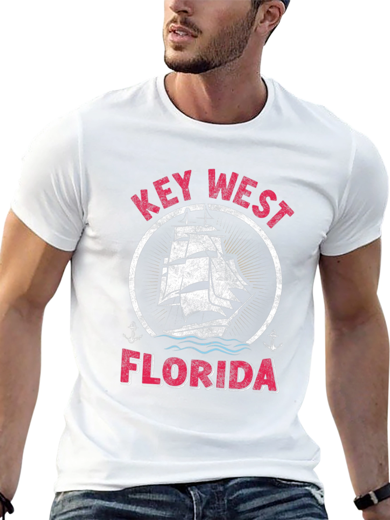 Key West Florida Sailboat Graphic T-Shirt