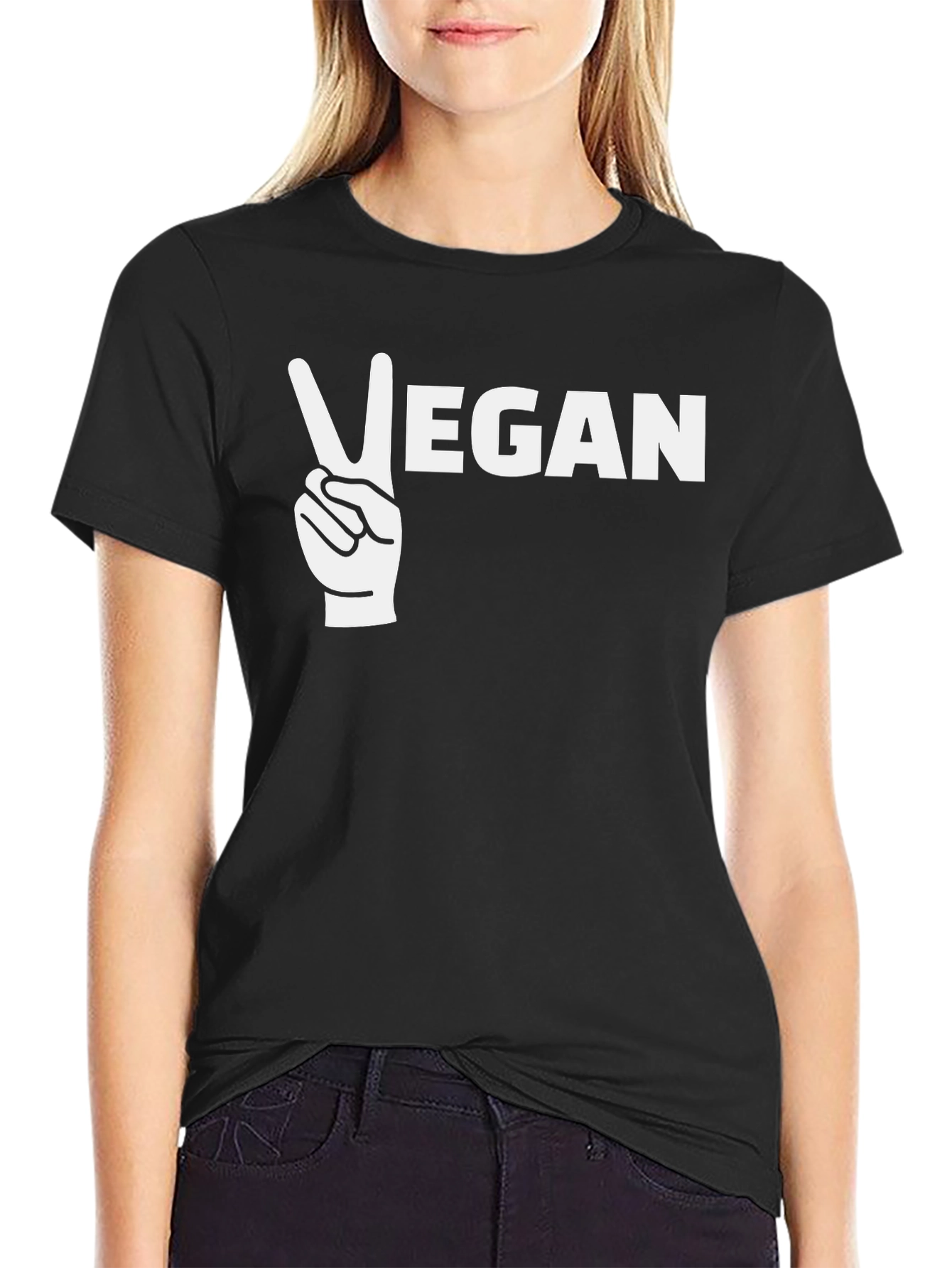Vegan Peace Sign Graphic T-Shirt