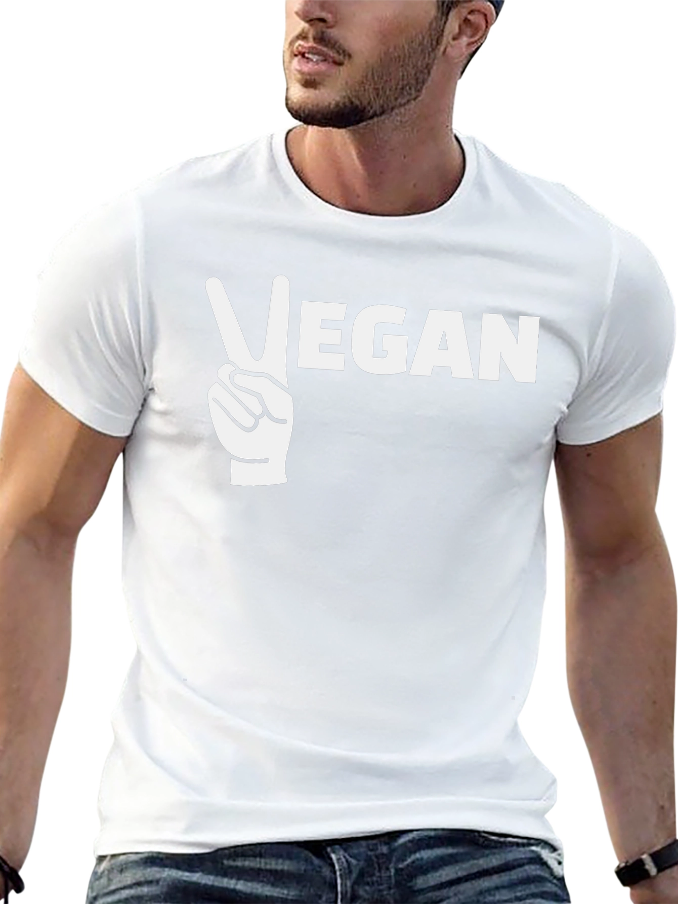 Vegan Peace Sign Graphic T-Shirt