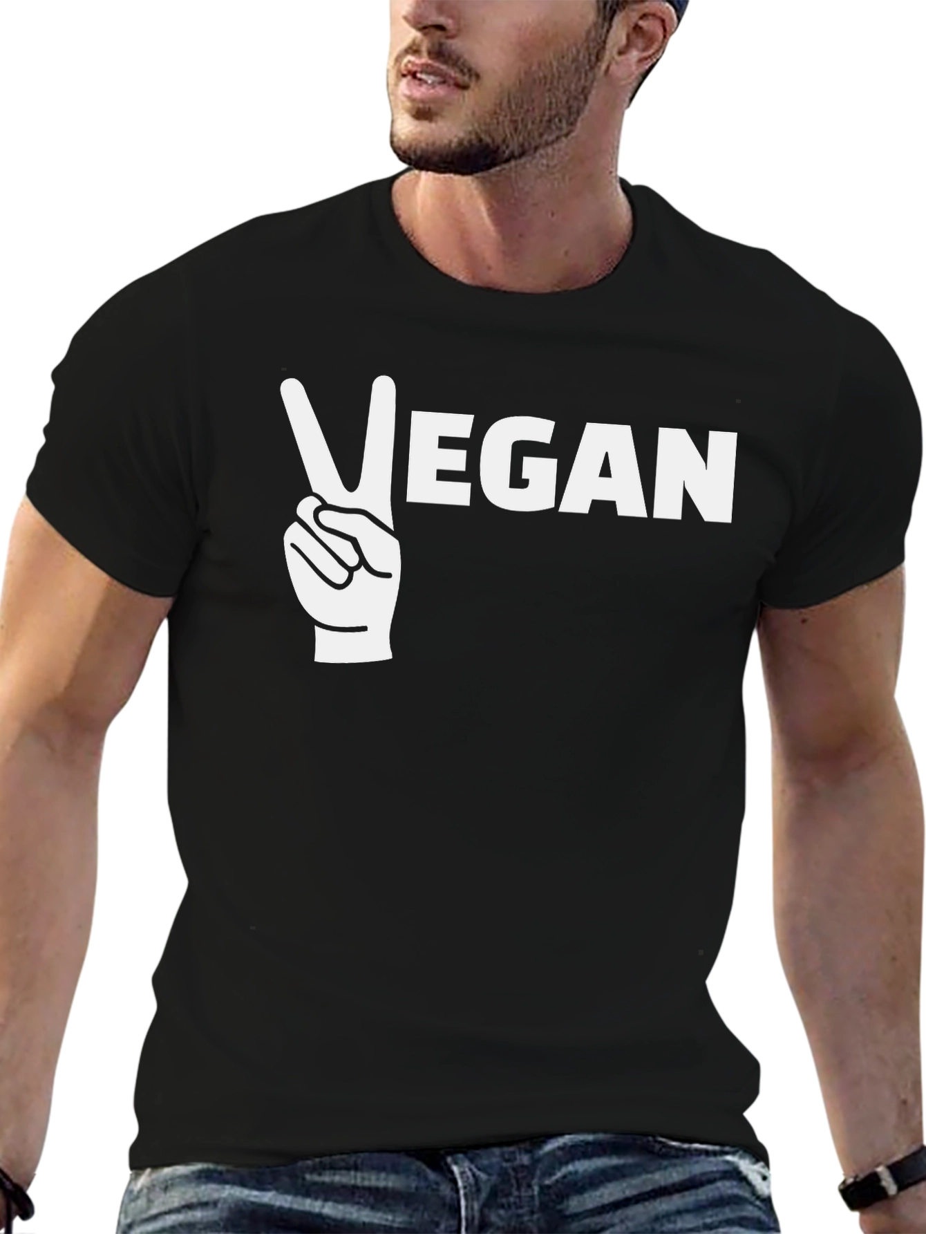 Vegan Peace Sign Graphic T-Shirt