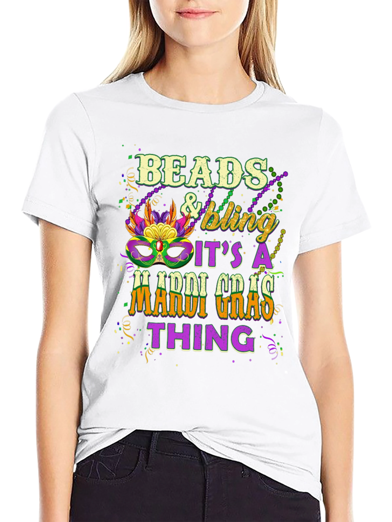 Mardi Gras Beads & Bling T-Shirt
