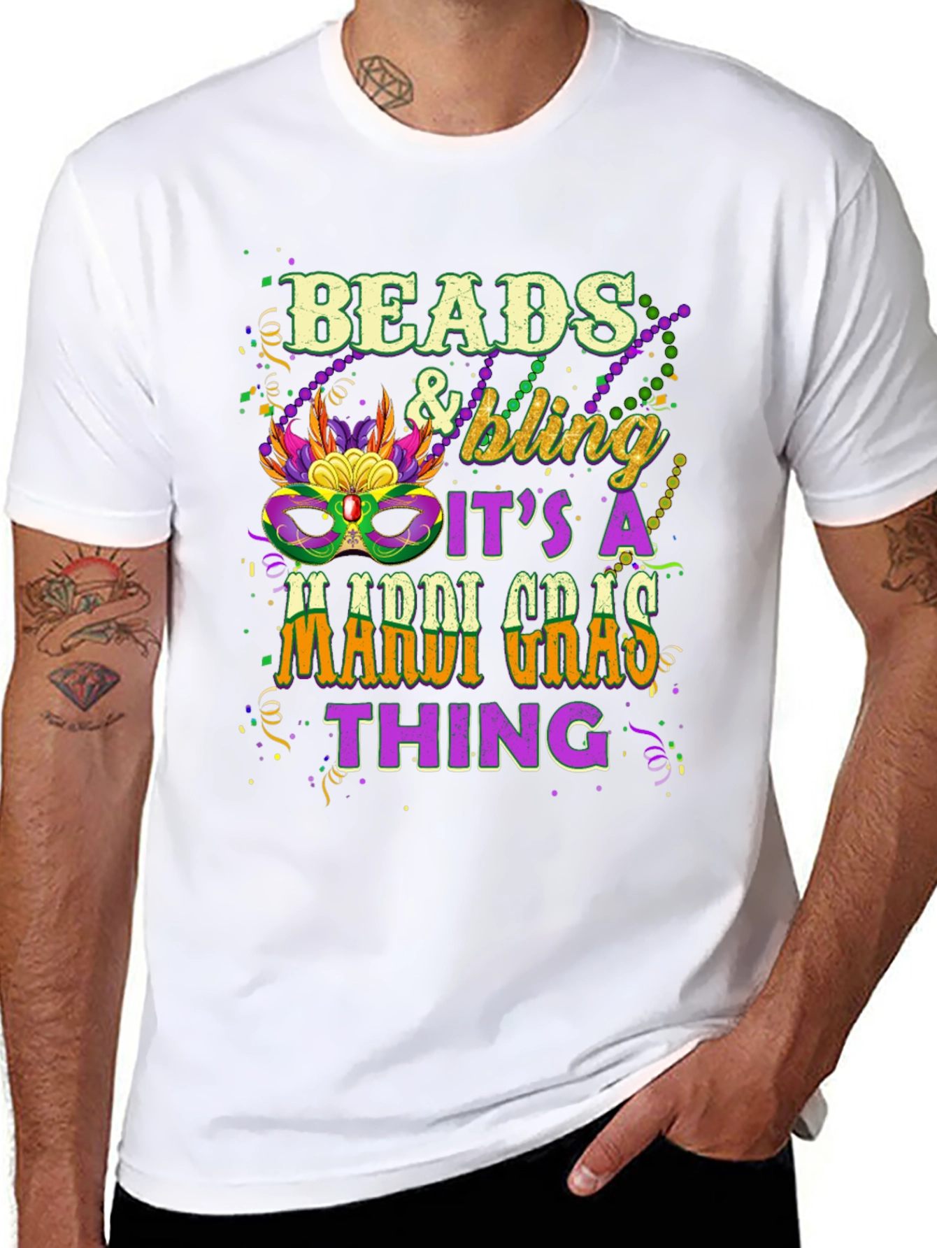Mardi Gras Beads & Bling T-Shirt