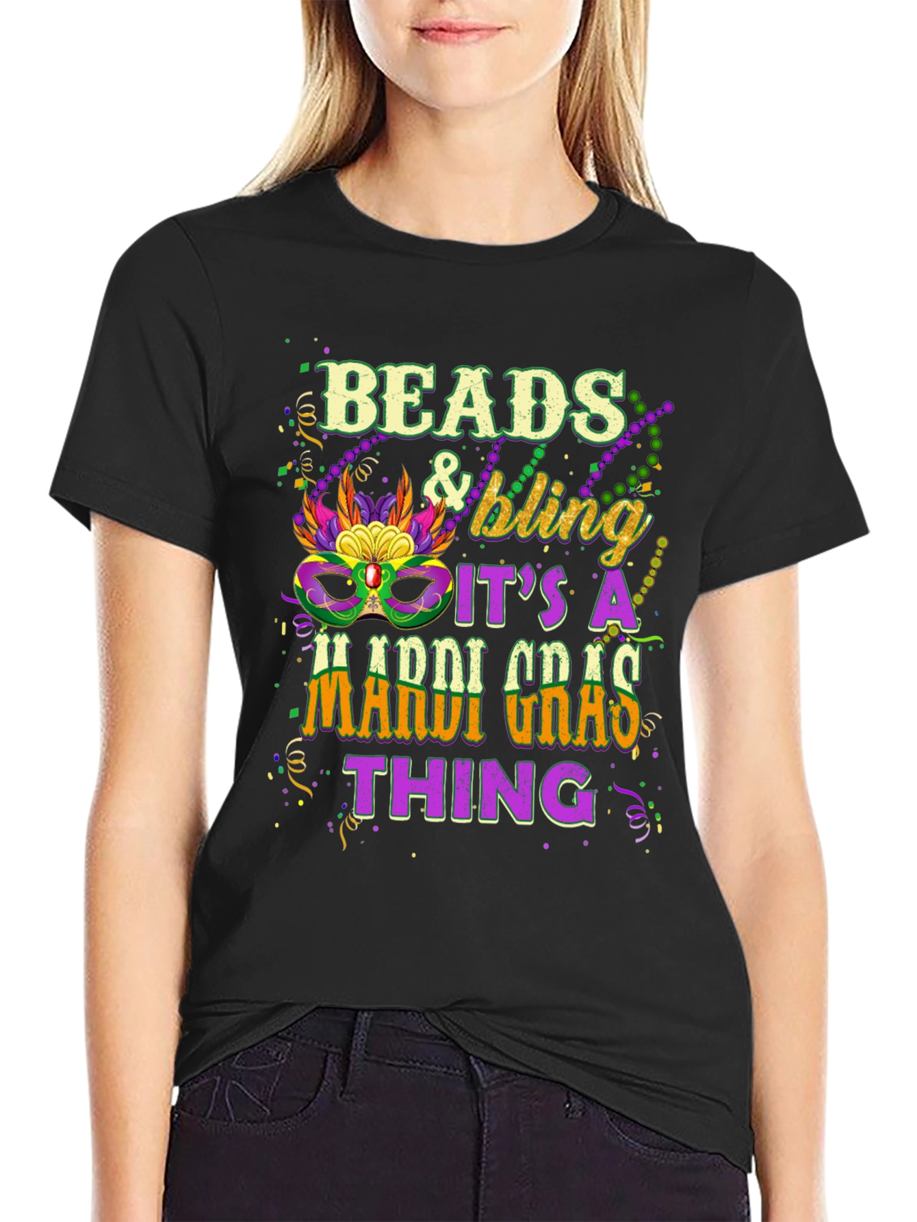 Mardi Gras Beads & Bling T-Shirt
