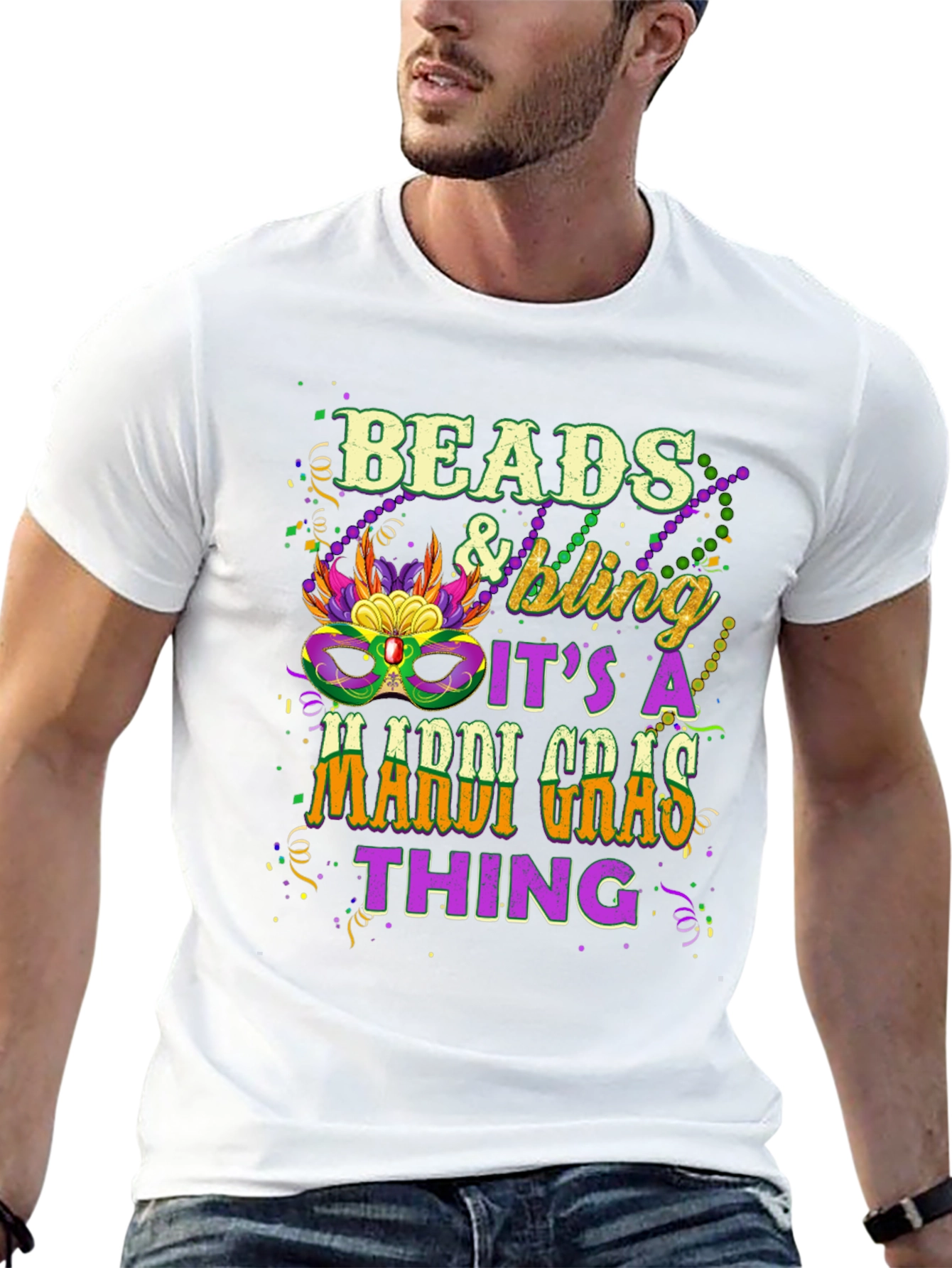 Mardi Gras Beads & Bling T-Shirt