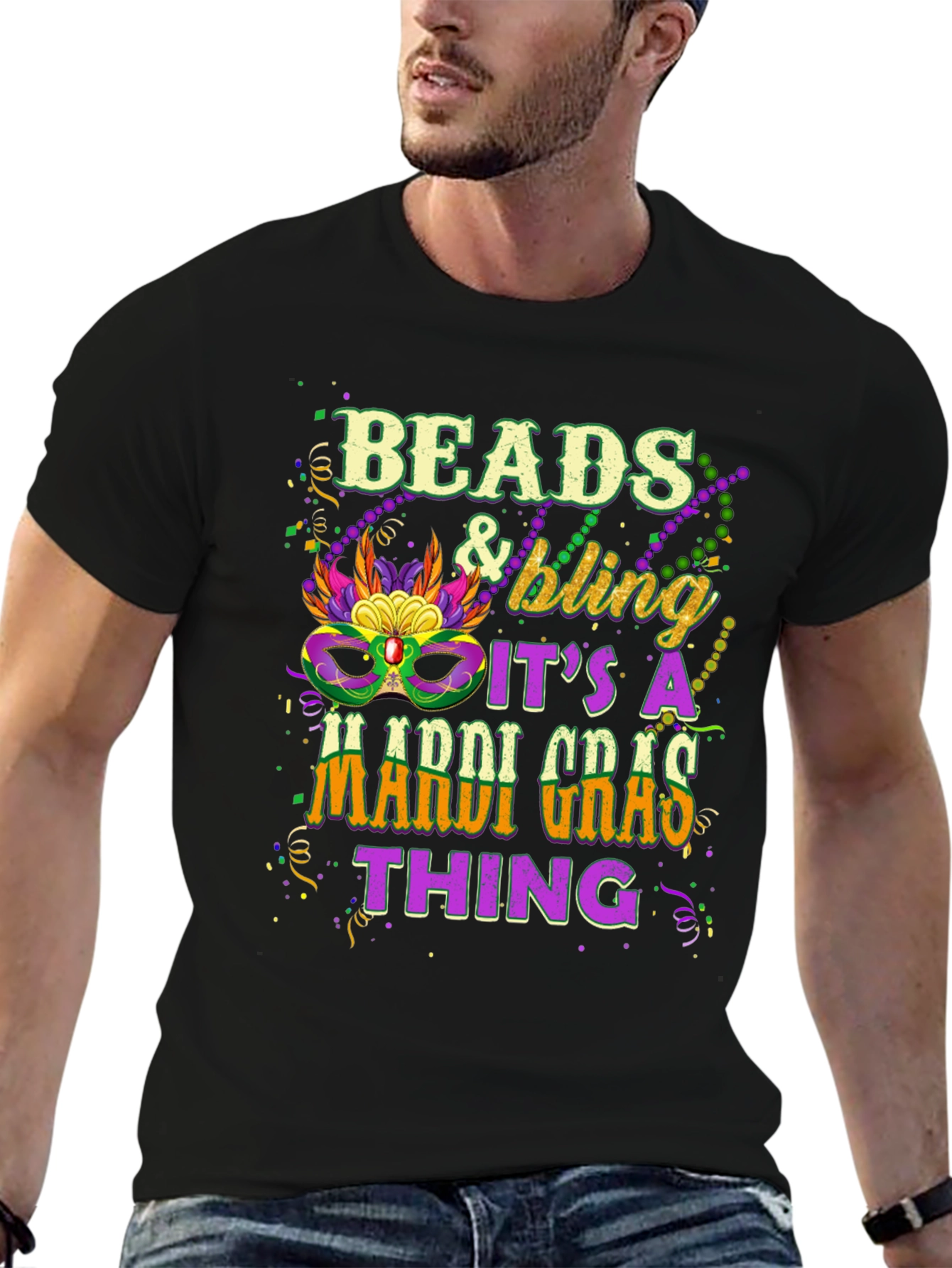 Mardi Gras Beads & Bling T-Shirt