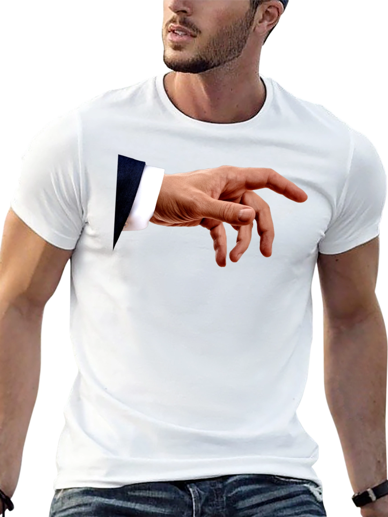 Michelangelos Creation of Adam Hand Graphic T-Shirt