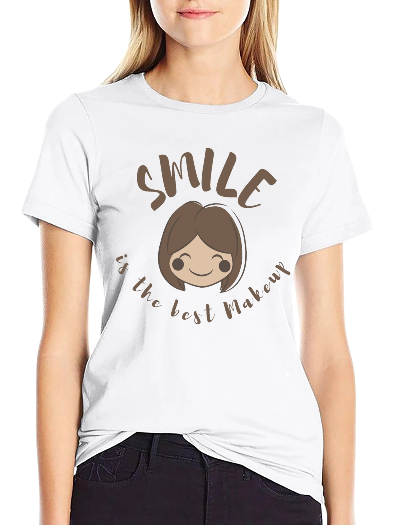 Smile is the Best Makeup Black T-Shirt