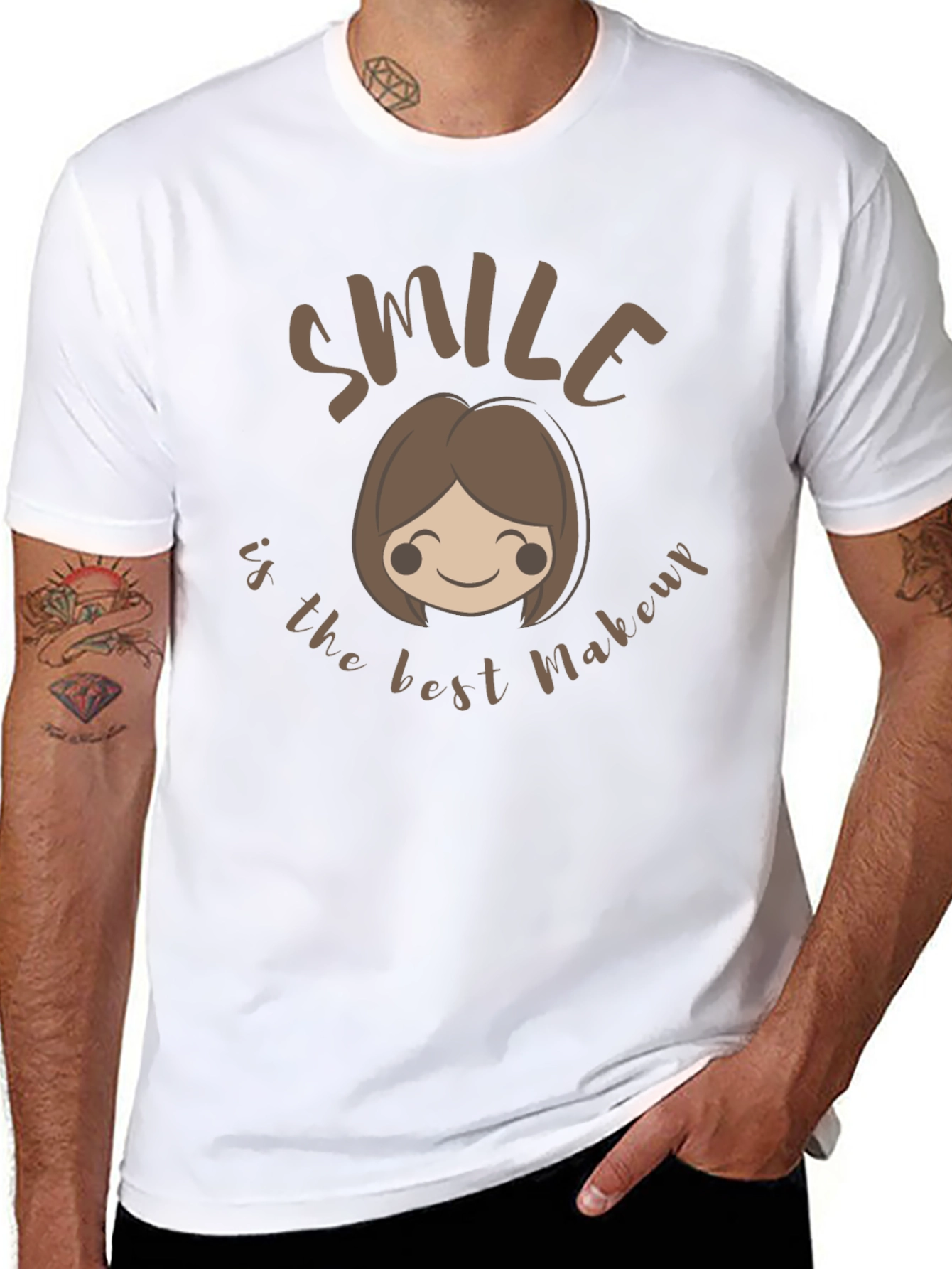 Smile is the Best Makeup Black T-Shirt