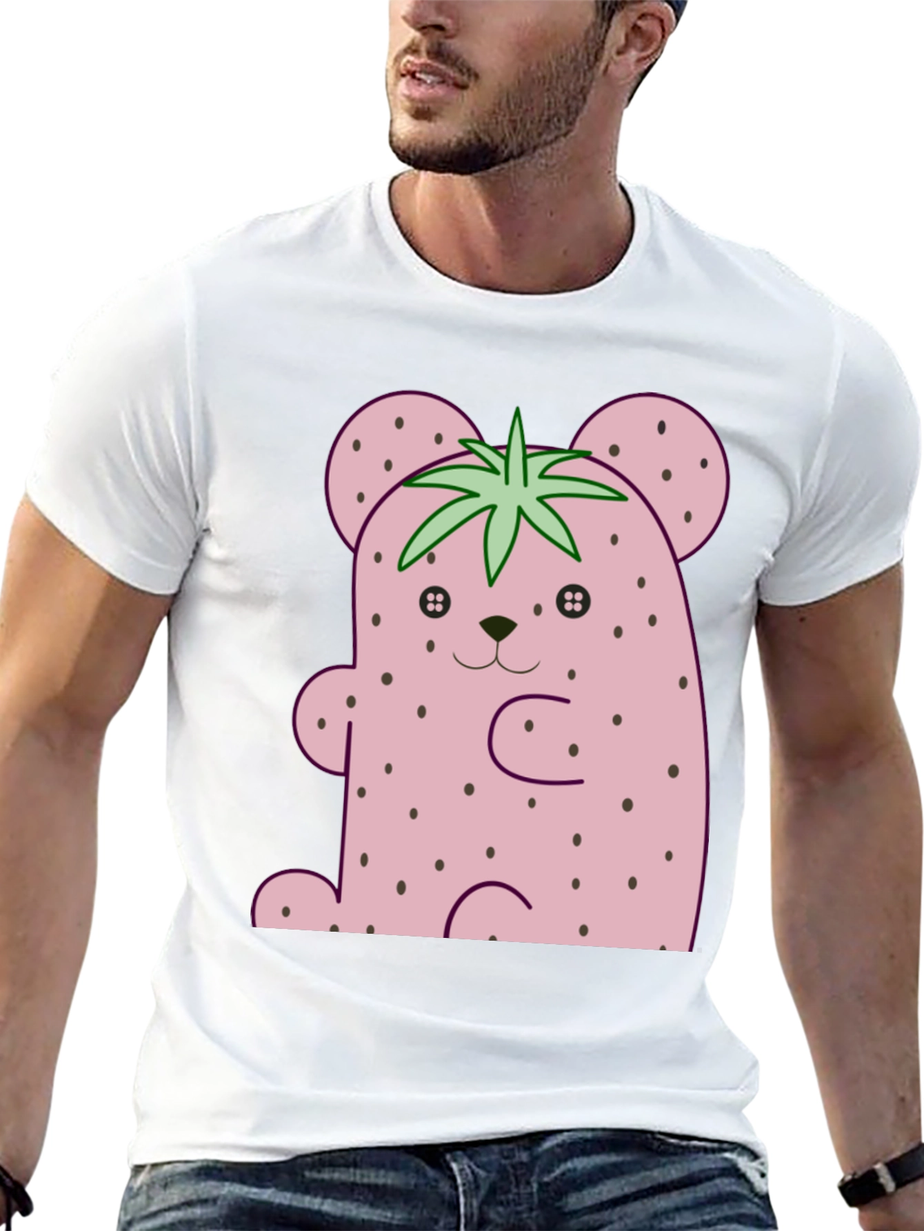 Strawberry Bear Graphic Tee - Cute Kawaii Style Shirt