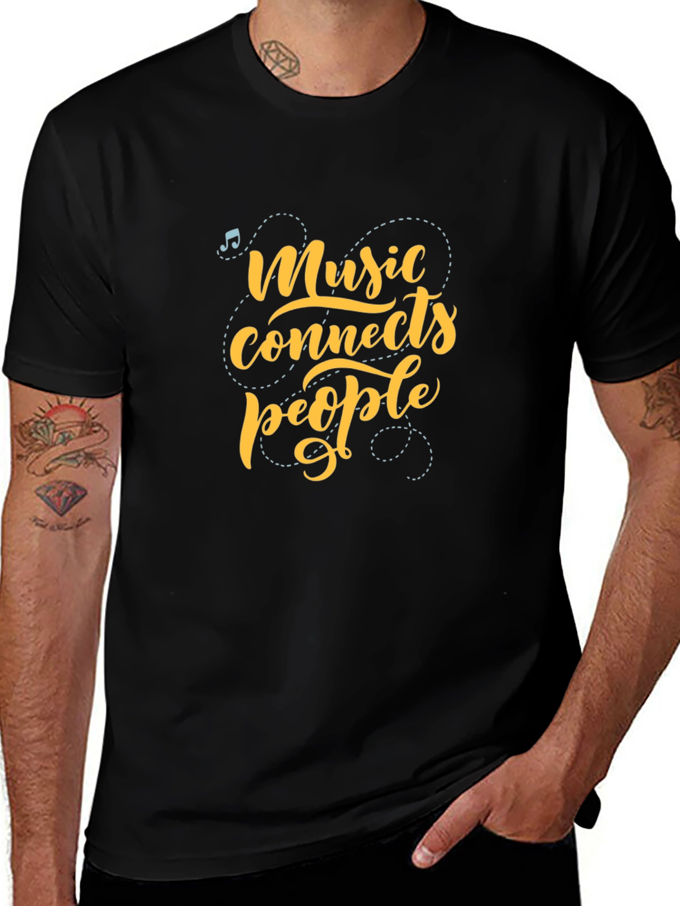 Music Connects People Graphic Tee - Black