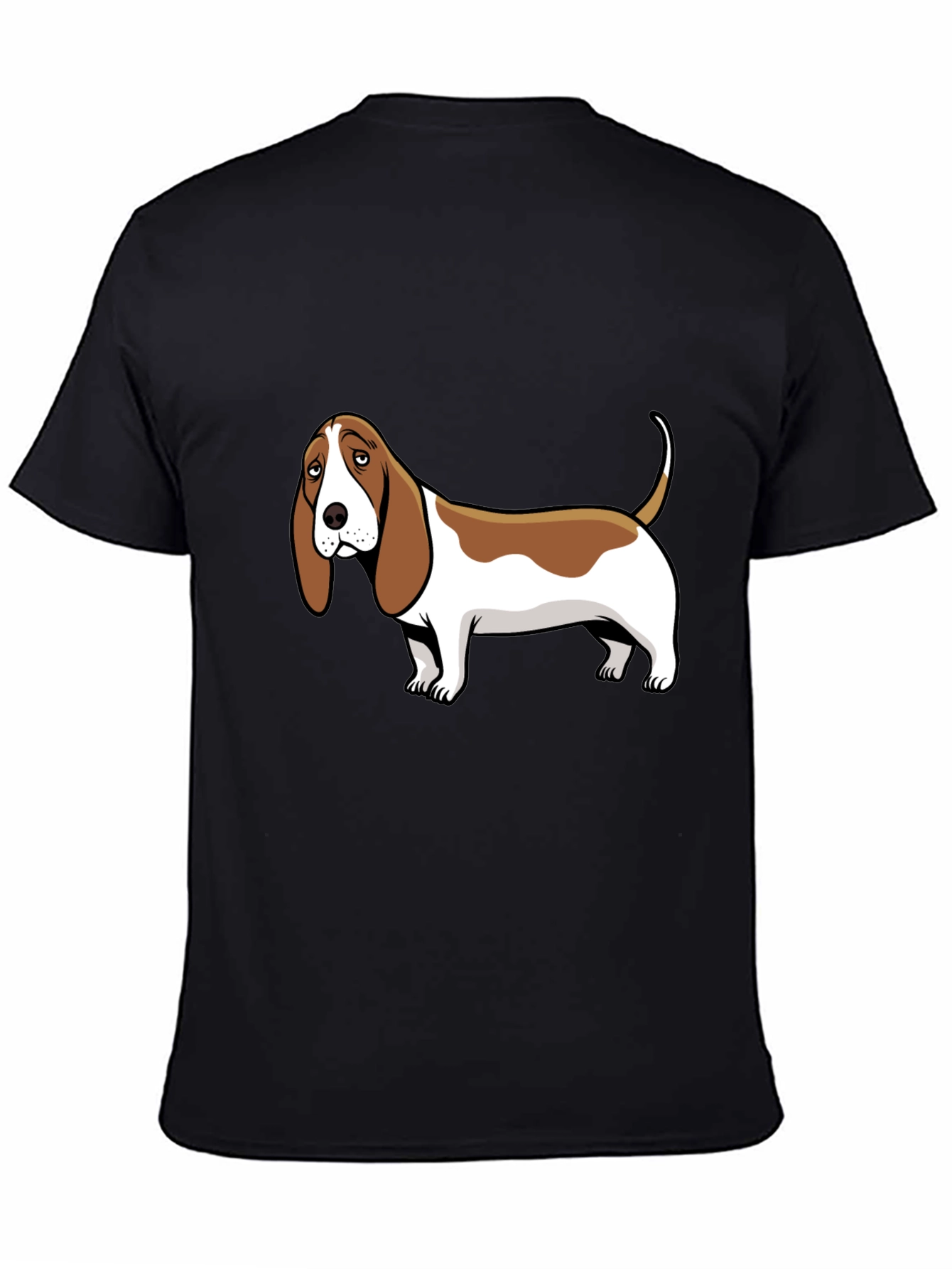 Basset Hound Dog Graphic Tee - Mens Black T-Shirt
