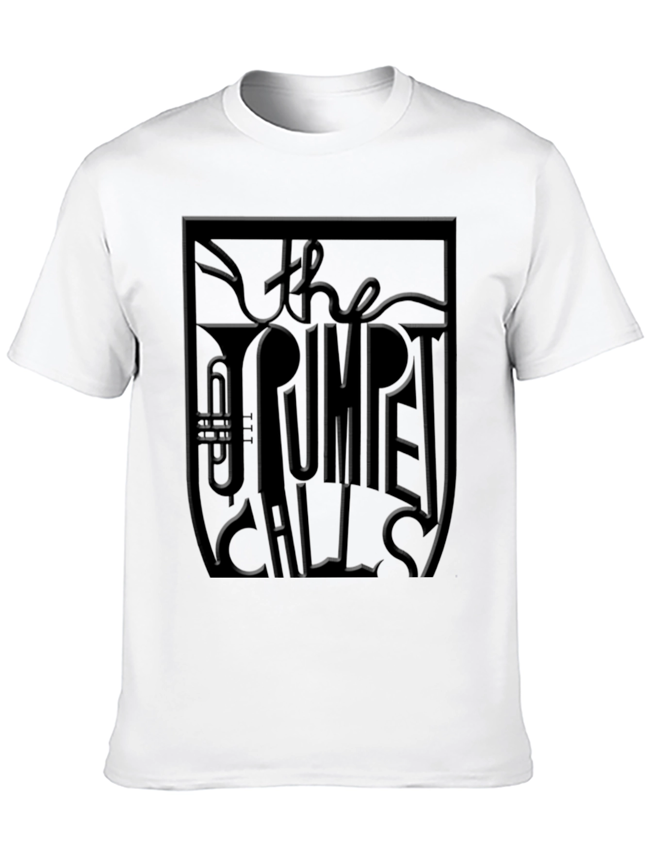 The Trumpet Call Embossed Graphic Tee - Black