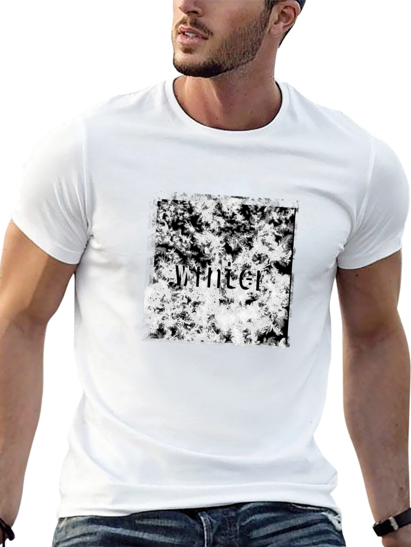 Winter Snowflake T-Shirt - Black Cotton Tee