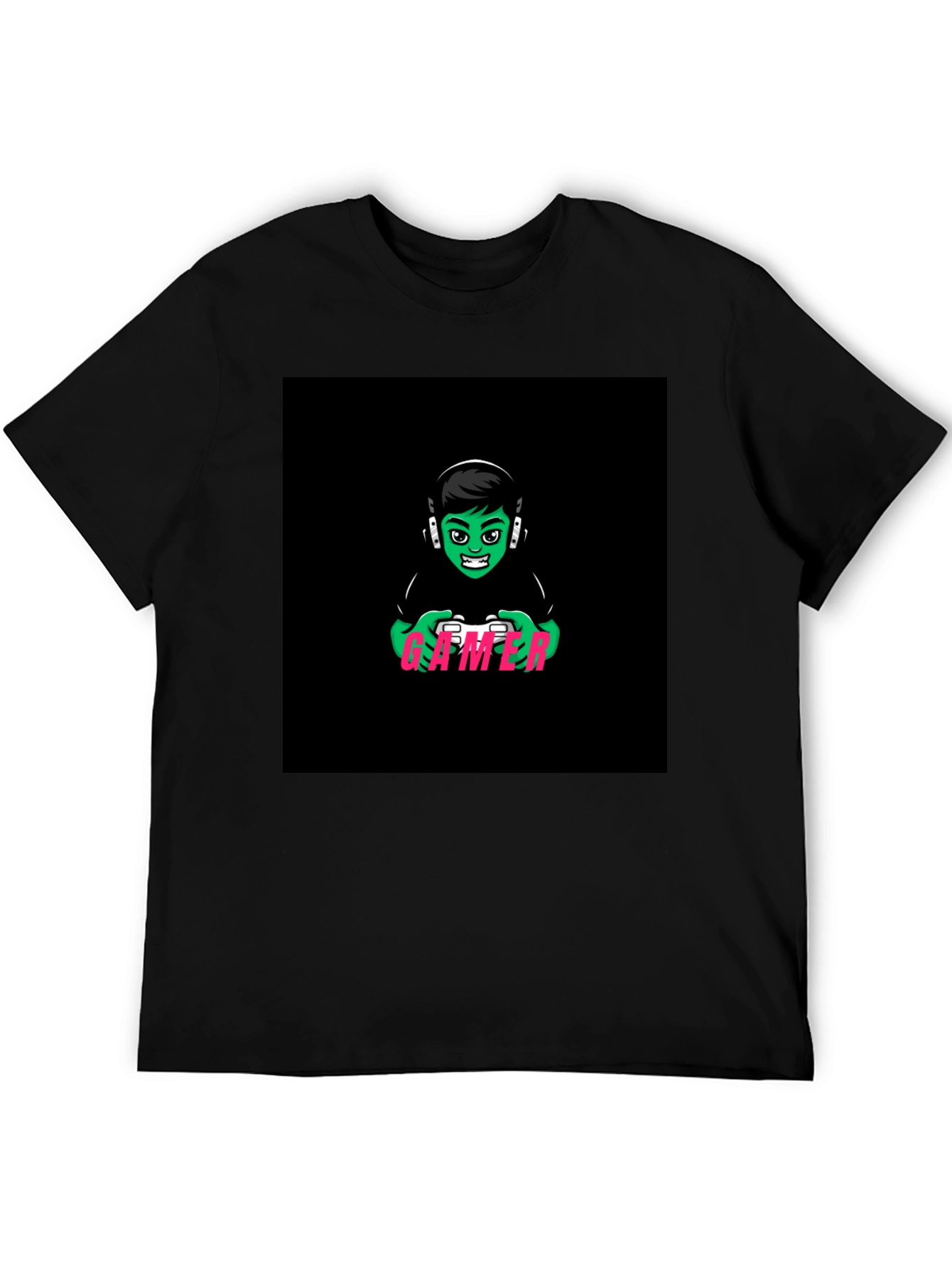 Gamer Graphic T-Shirt - Black Cotton Tee