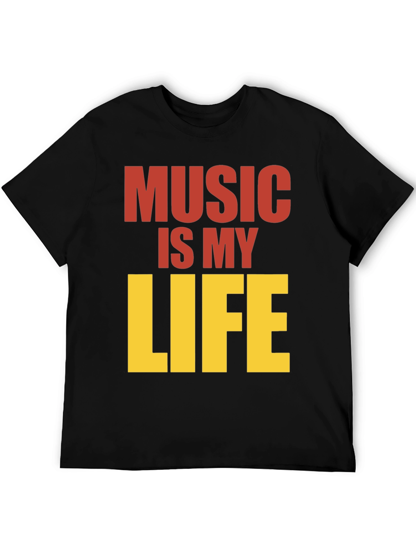 Music is My Life Graphic Tee - Black