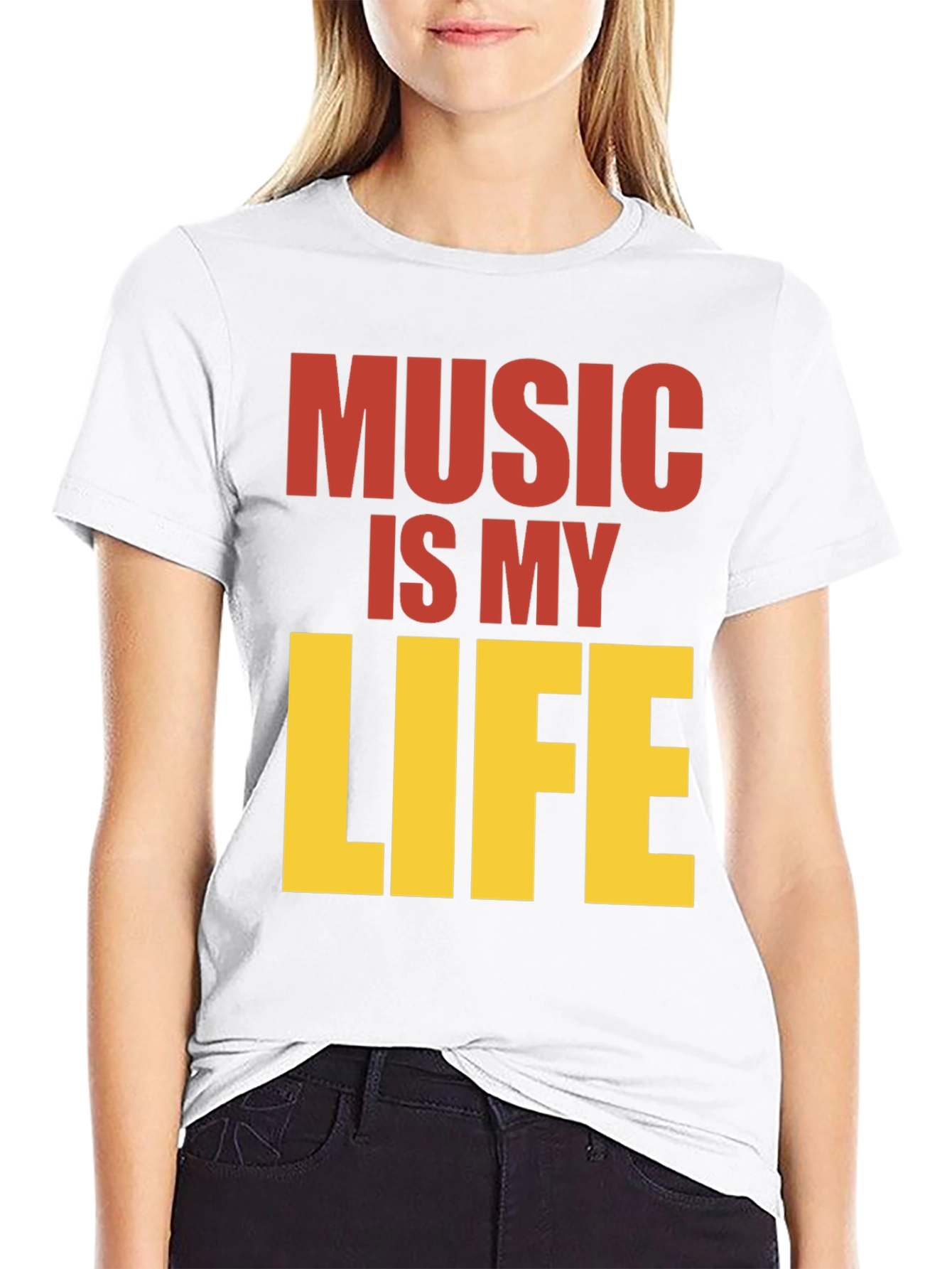 Music is My Life Graphic Tee - Black