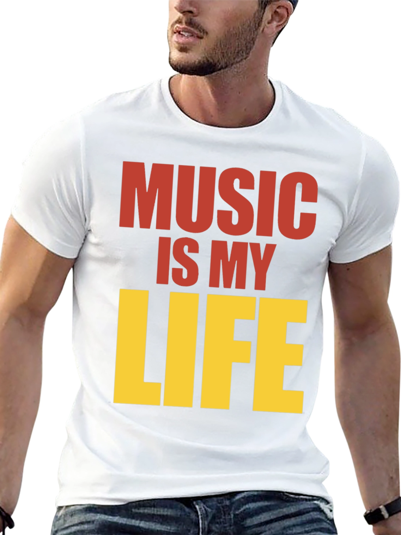 Music is My Life Graphic Tee - Black