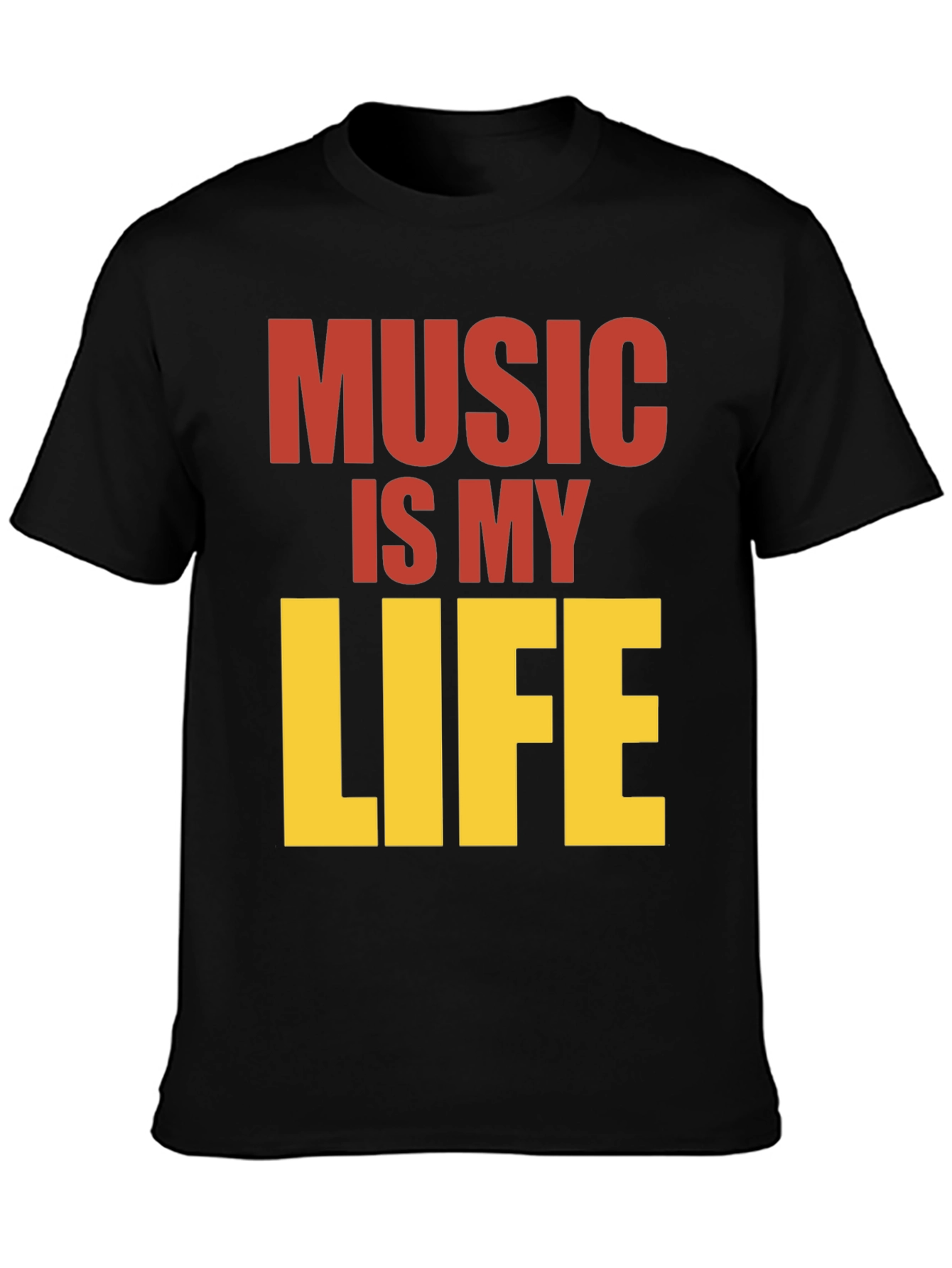 Music is My Life Graphic Tee - Black