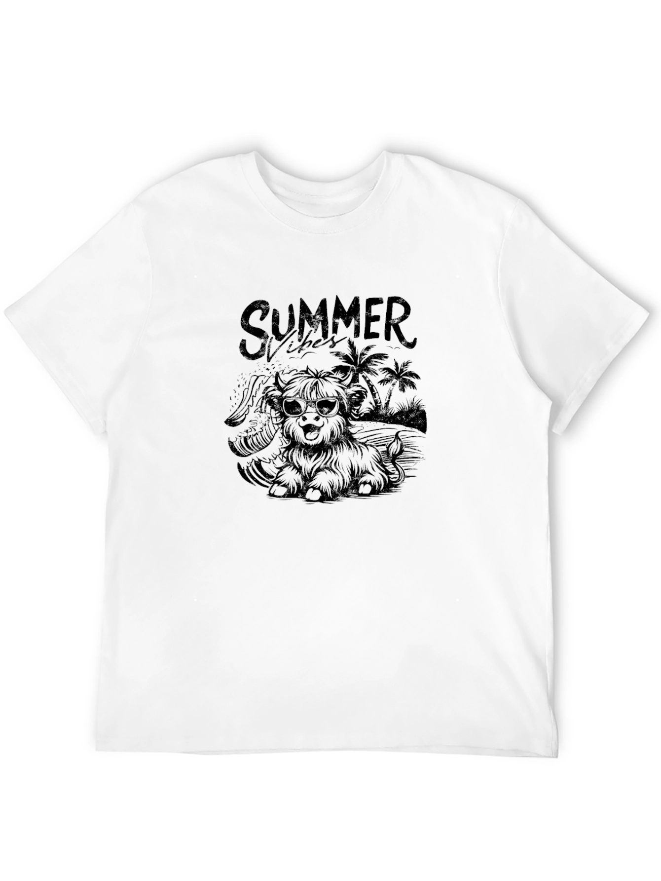 Summer Vibes Dog Graphic Tee - Black