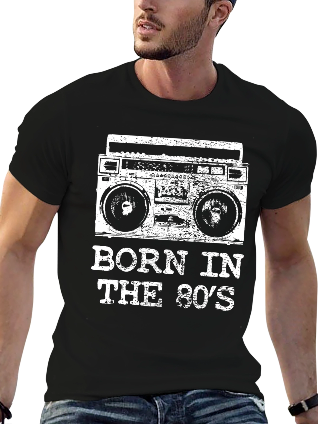 Born in the 80s Retro Boombox T-Shirt