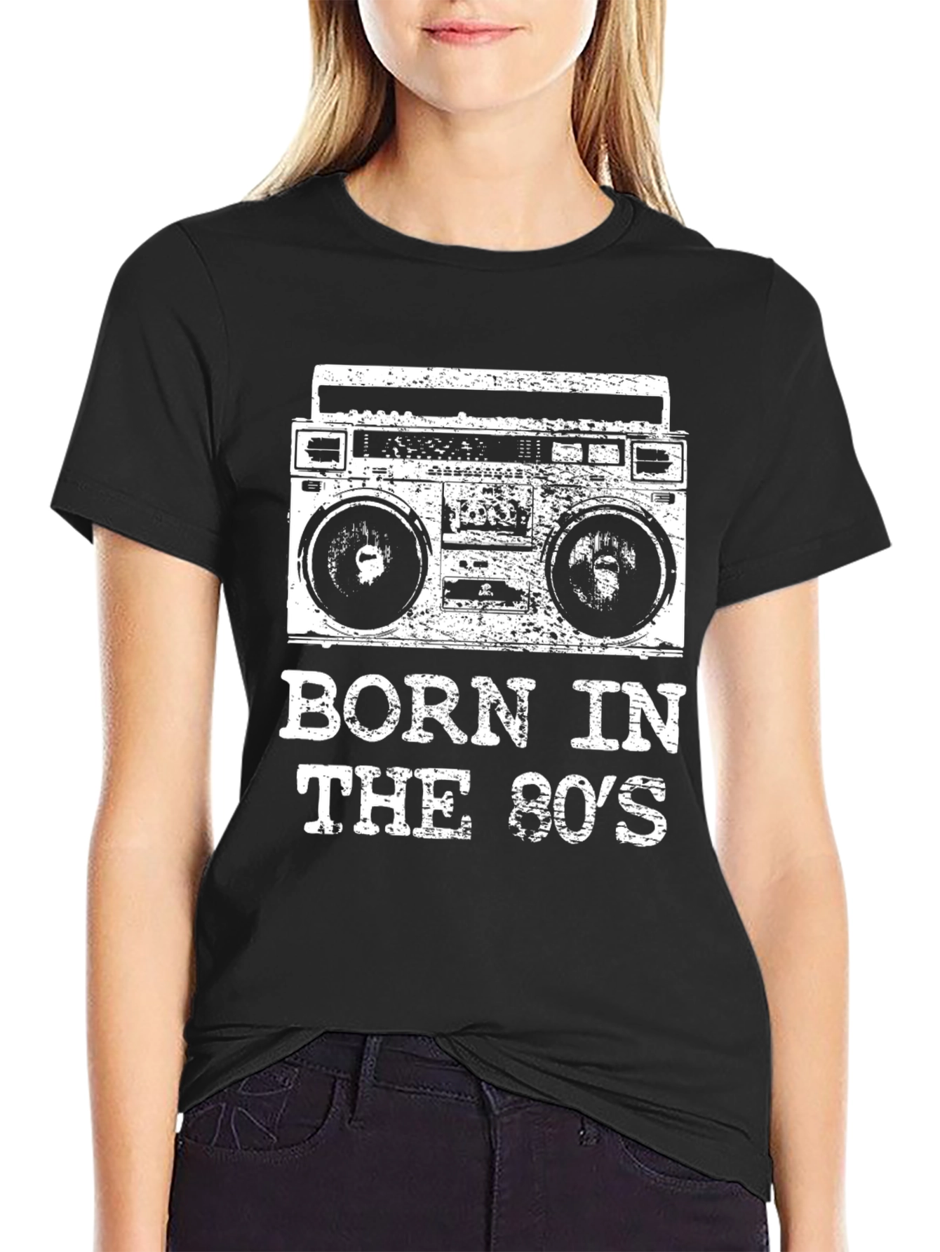 Born in the 80s Retro Boombox T-Shirt