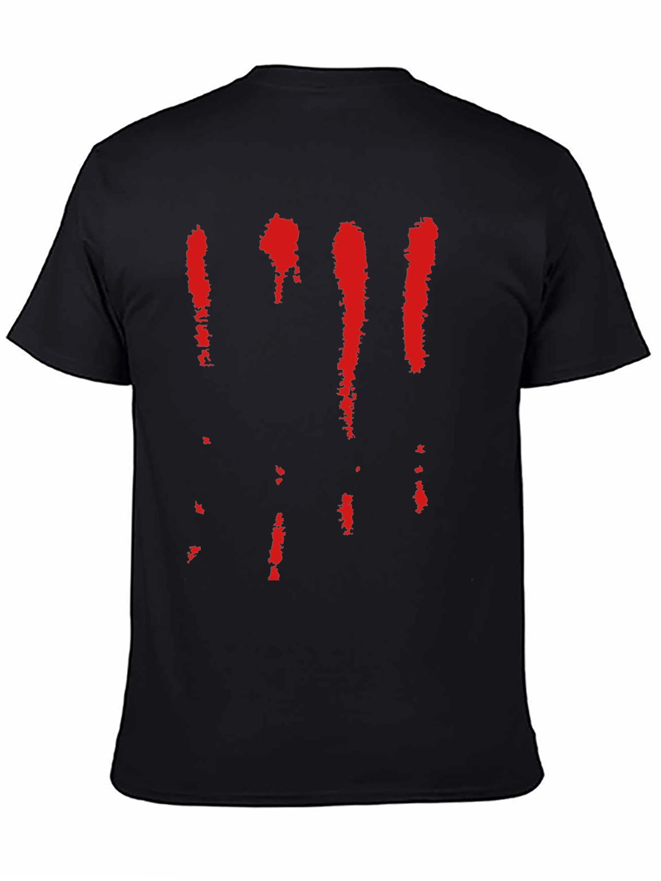 Bloody Stripe Graphic Tee - Mens Black Cotton T-Shirt