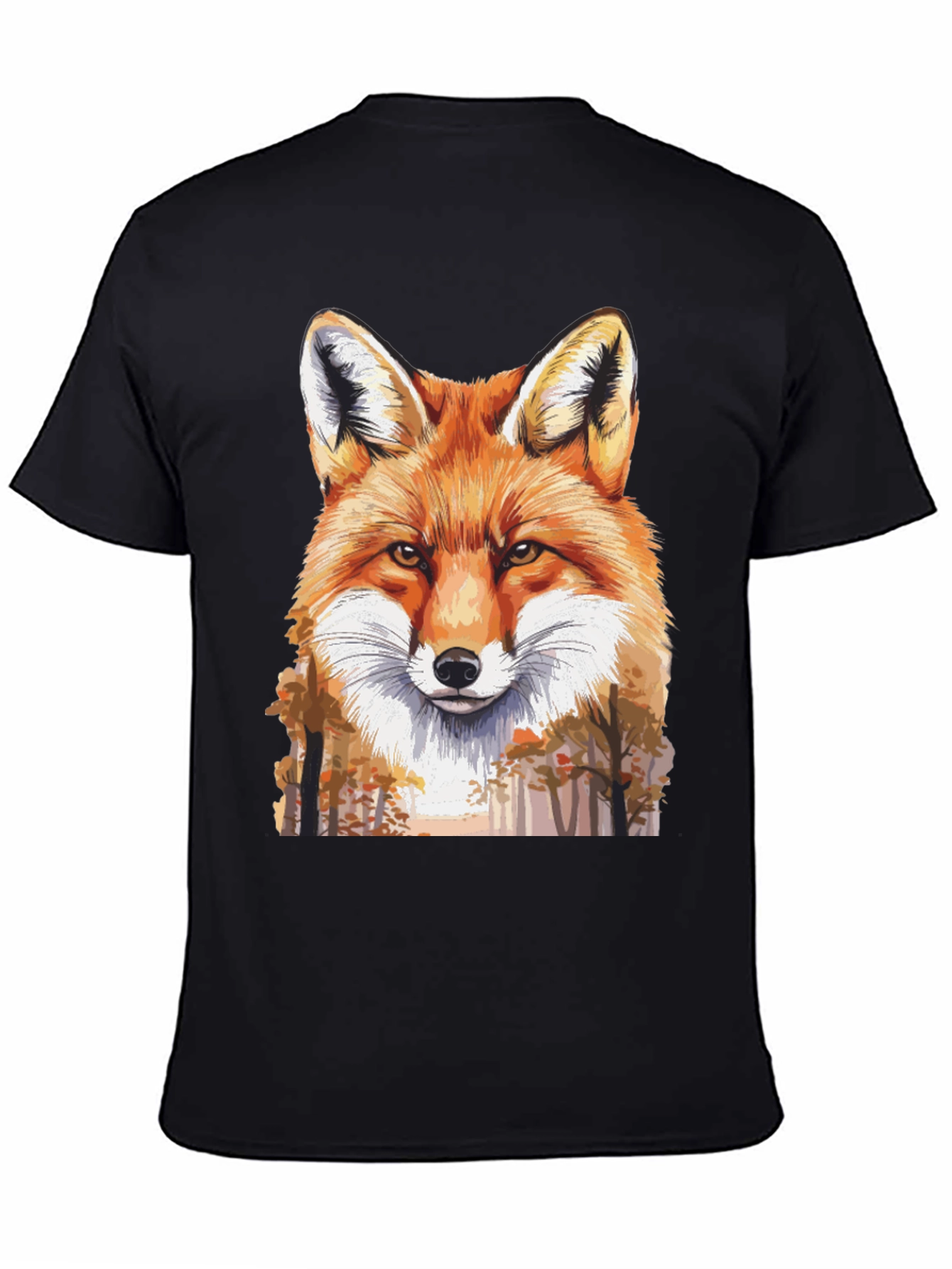 Fox Graphic Print Black T-Shirt