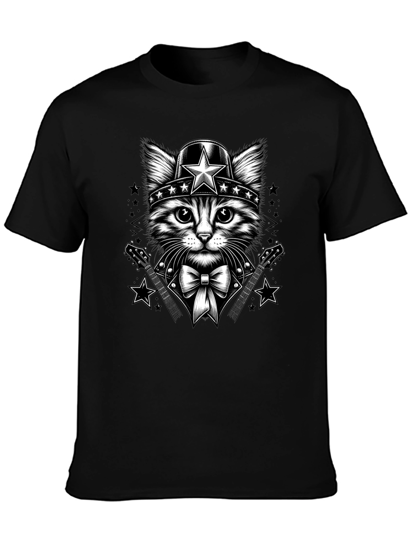 Cat Superhero T-Shirt - Black Graphic Tee